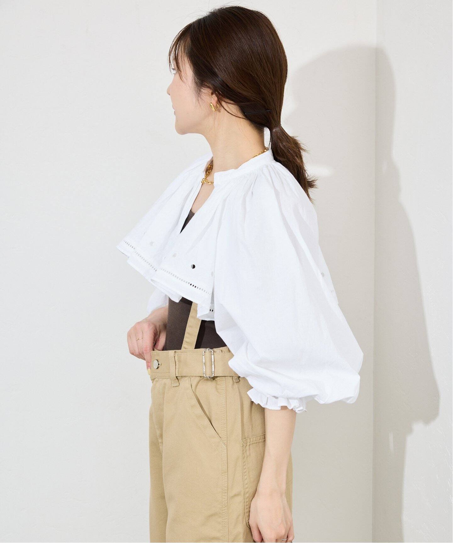 crinkle crinkle crinkle embroidery クロップド ブラウス CC-3526