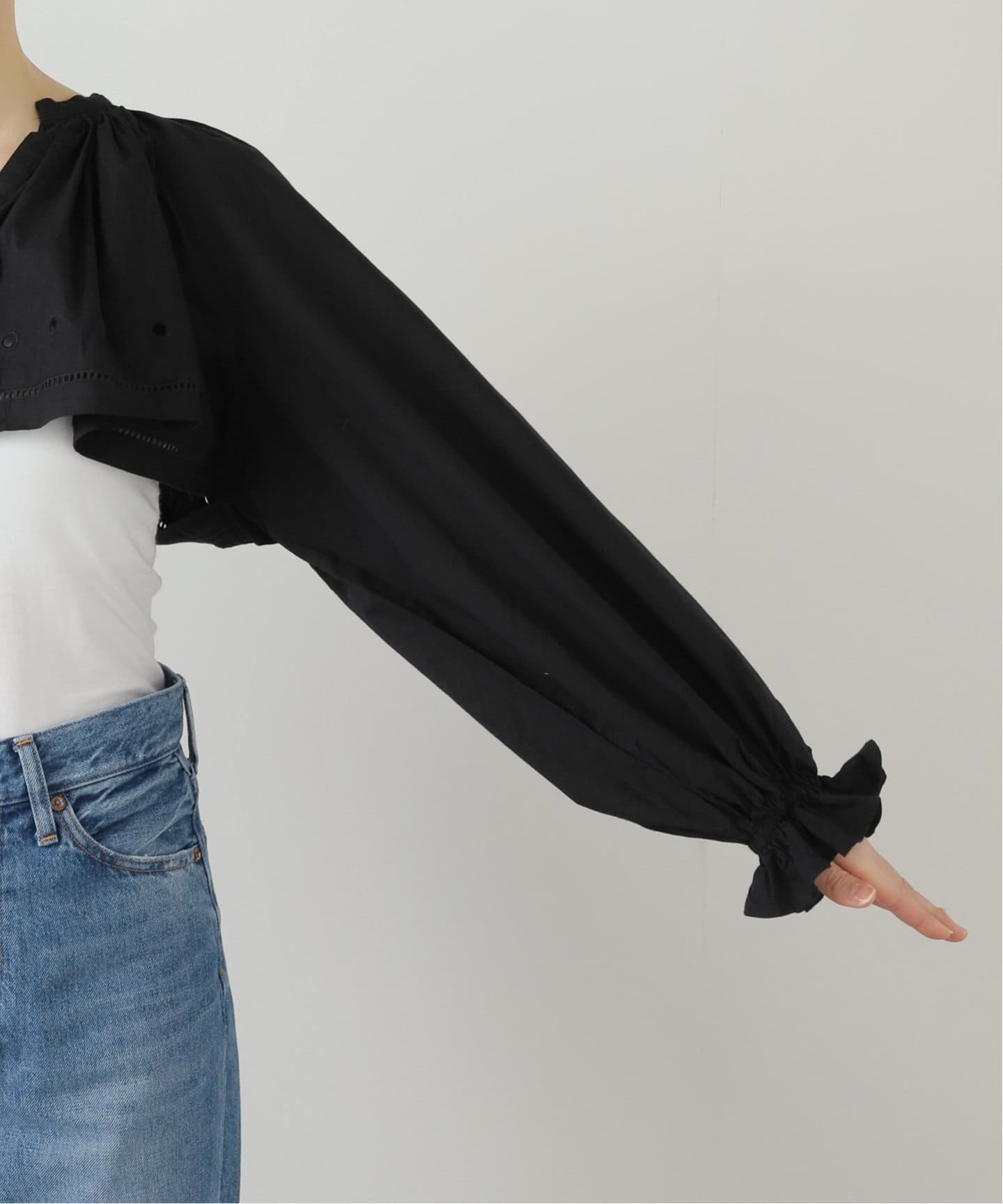 crinkle crinkle crinkle embroidery クロップド ブラウス CC-3526