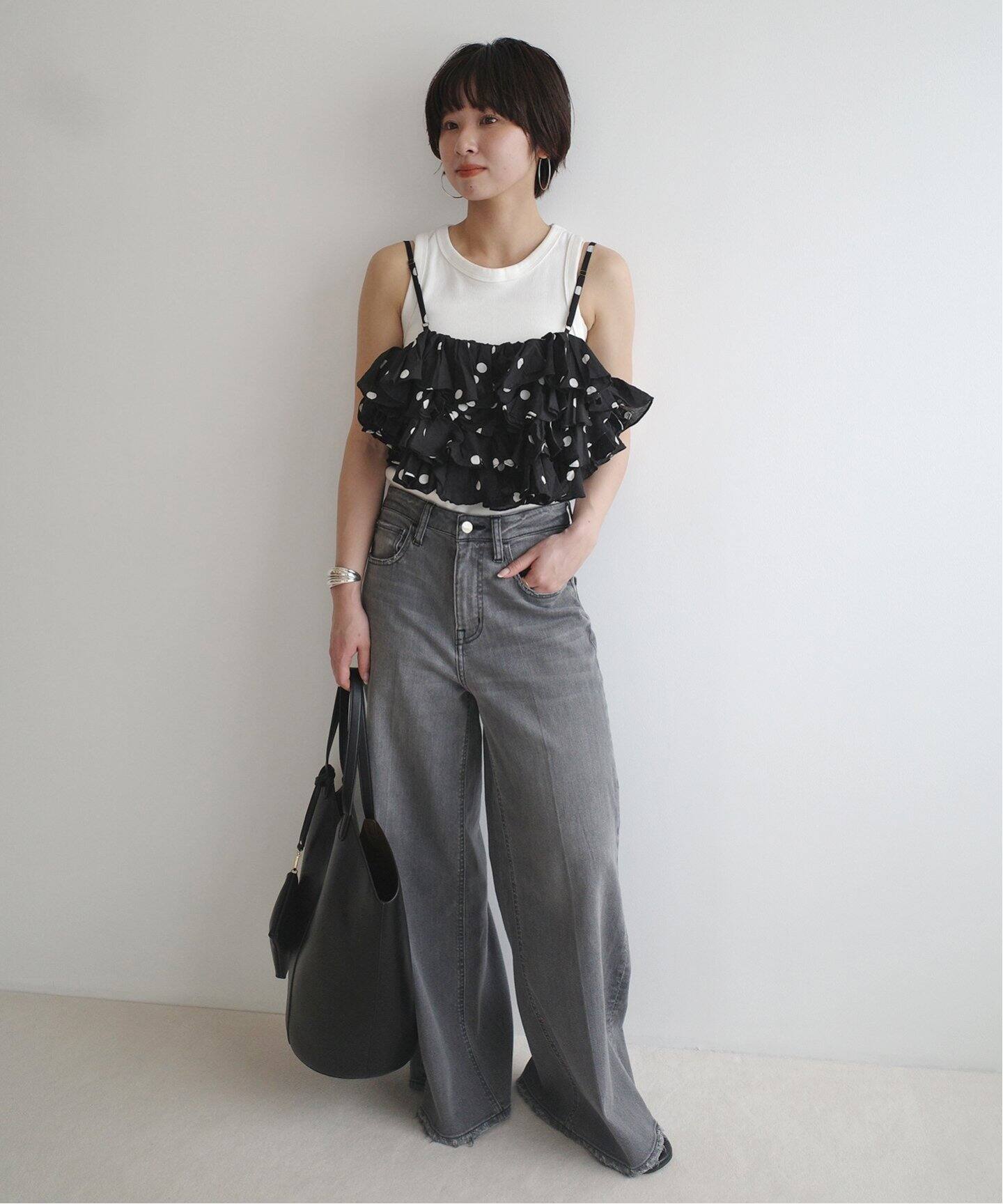 crinkle crinkle crinkle ドットフリルキャミ CC-3538（シャツ 