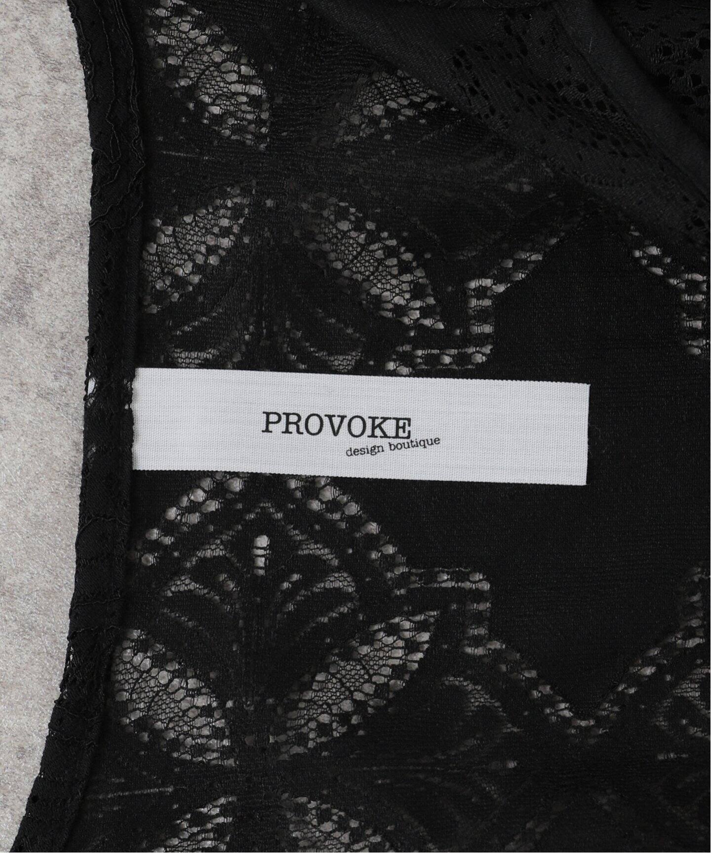 美品　provoke プロヴォーク ポンチョブラウス　ブラウス　黒　レース 美品 provoke プロヴォーク ポンチョブラウス ブラウス 黒