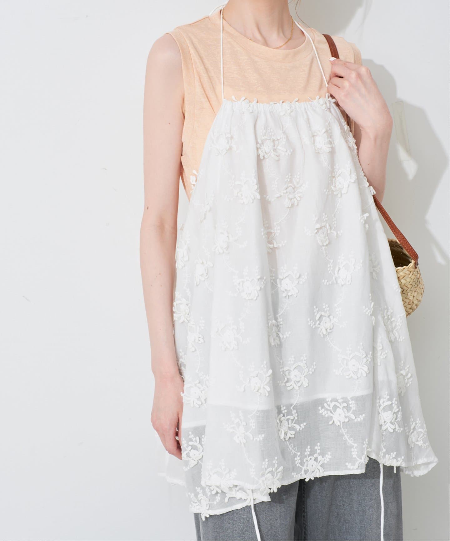 バッグ SLOBE IENA crinkle crinkle crinkle crinkle crinkle crinkle SLOBE別注 embroidery camisole