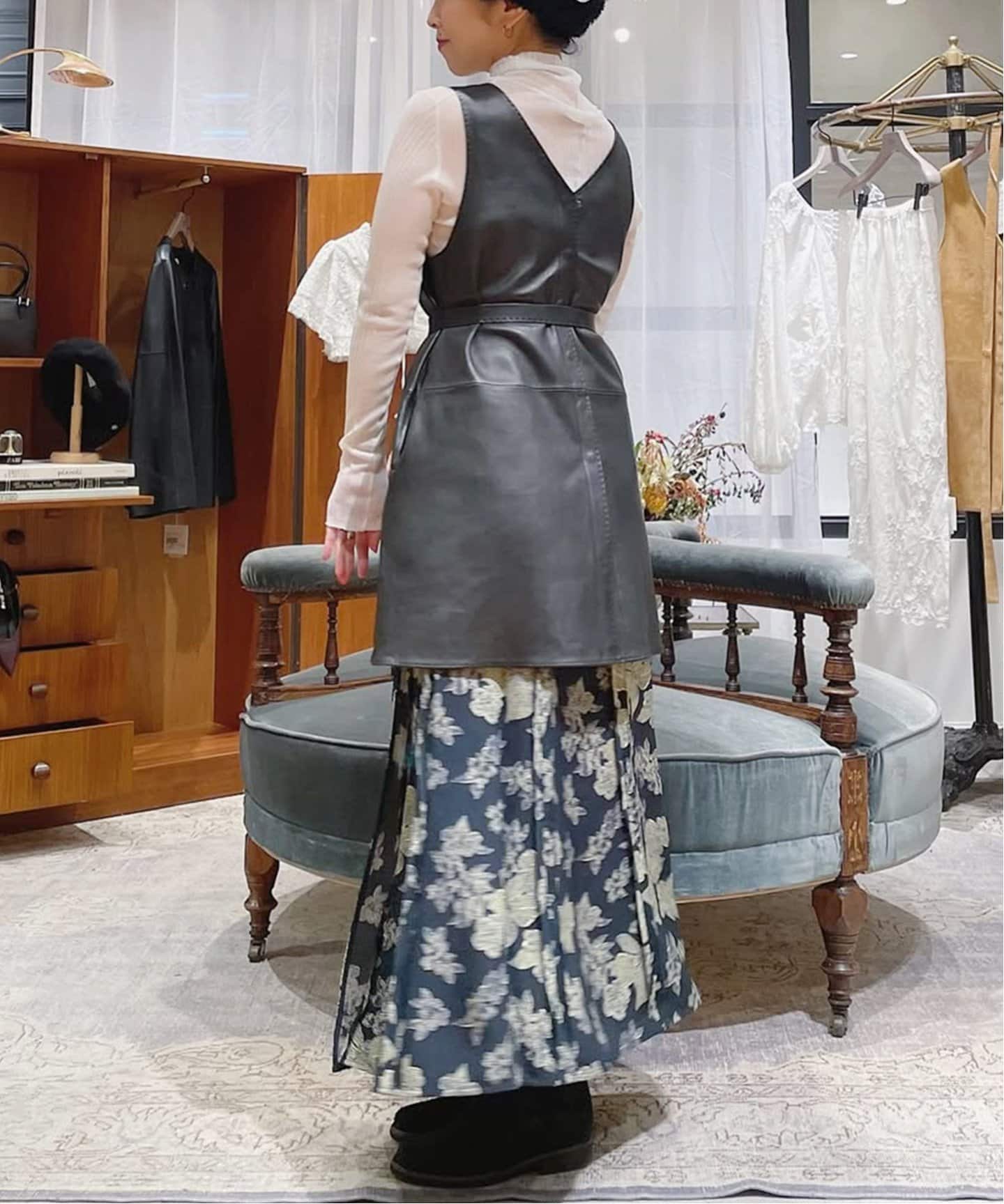 未使用 IENA LA BOUCLE コードエンブ ベスト 定価30800円 IENA LA BOUCLE チェックノーカラーコート◇（ノーカラーコート