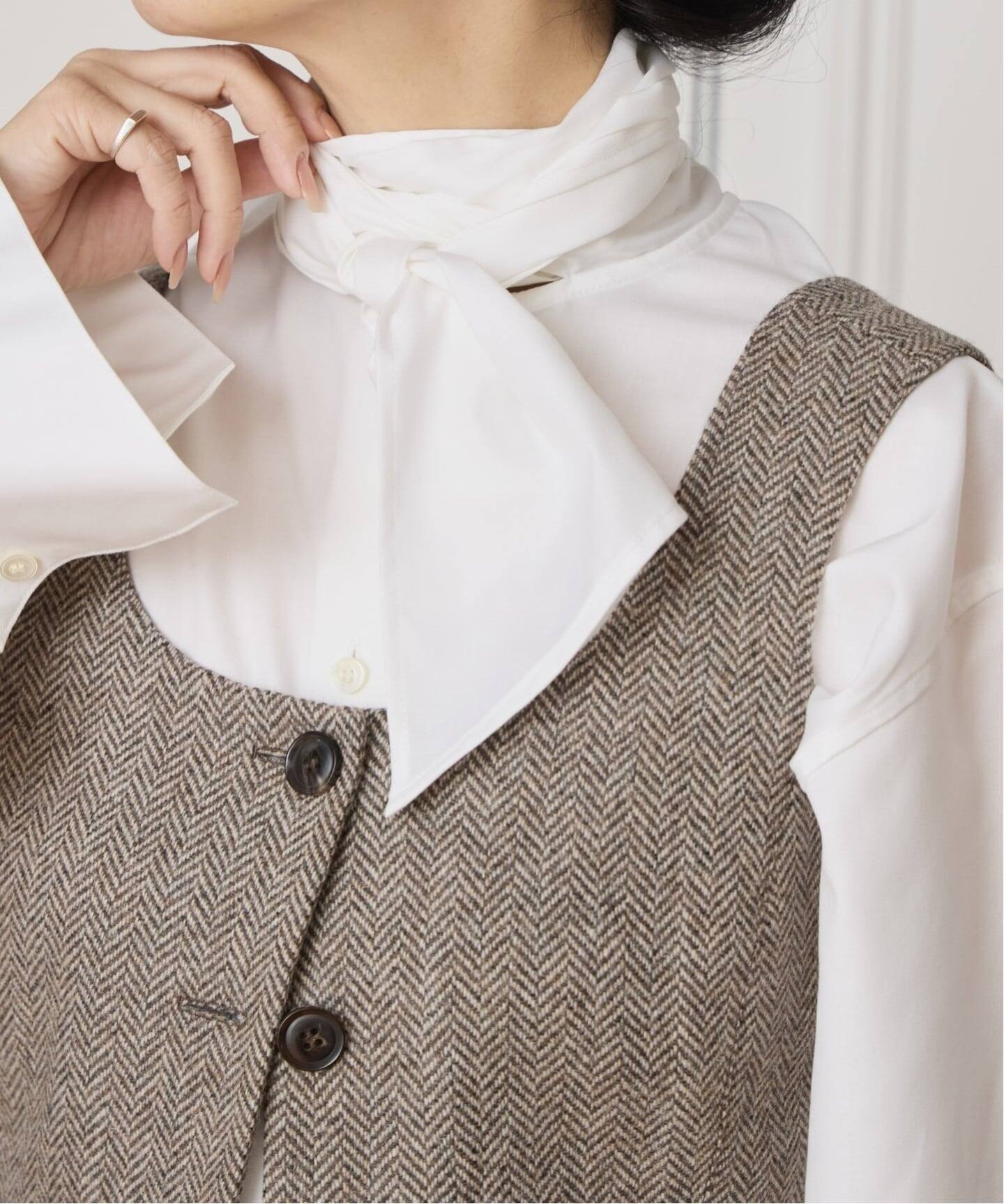 IENA LA BOUCLE コットンフロンタブルボウタイブラウス（シャツ 