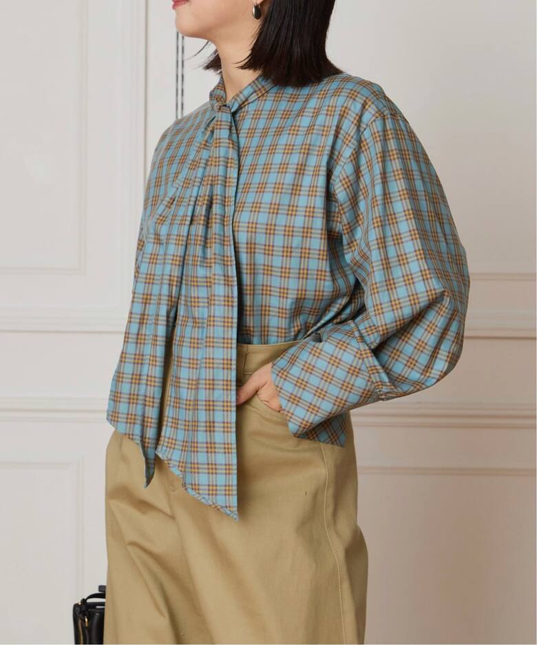 IENA LA BOUCLE コットンフロンタブルボウタイブラウス（シャツ 