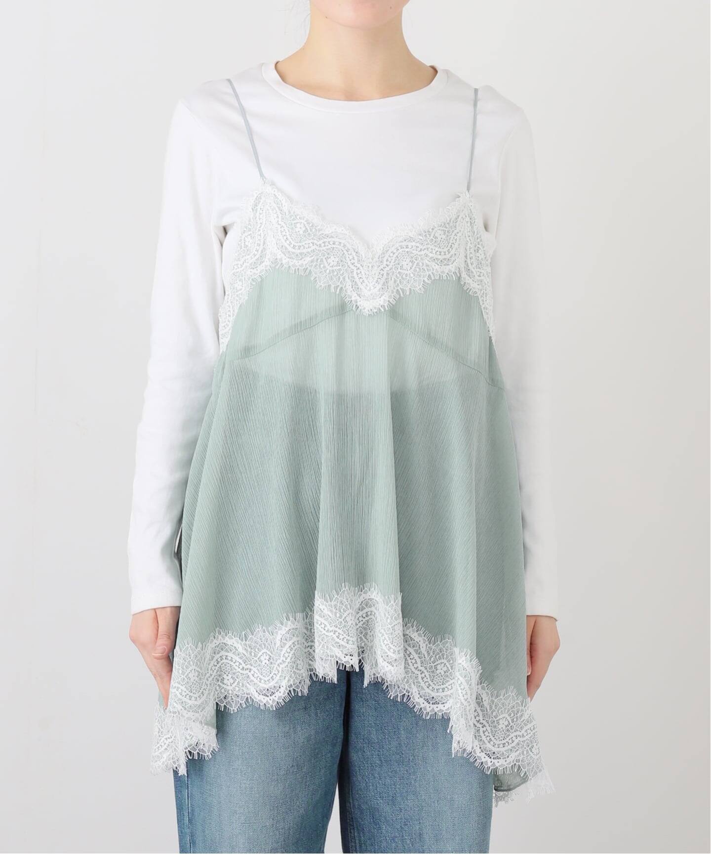 IENA LA BOUCLE 楊柳レースミニキャミドレス IENA LA BOUCLE 楊柳レースミニキャミドレス（キャミソール）｜IENA