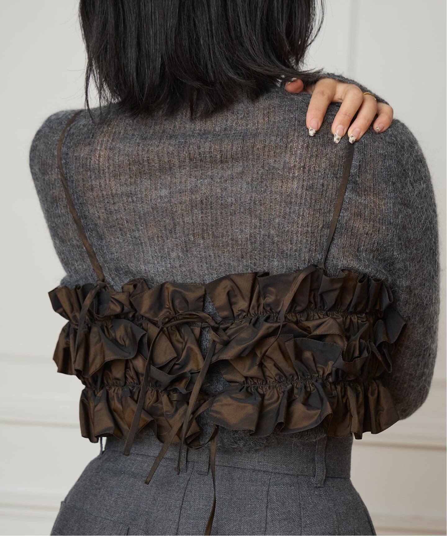 IENA LA BOUCLE タフタフリルビスチェ（その他トップス）｜IENA
