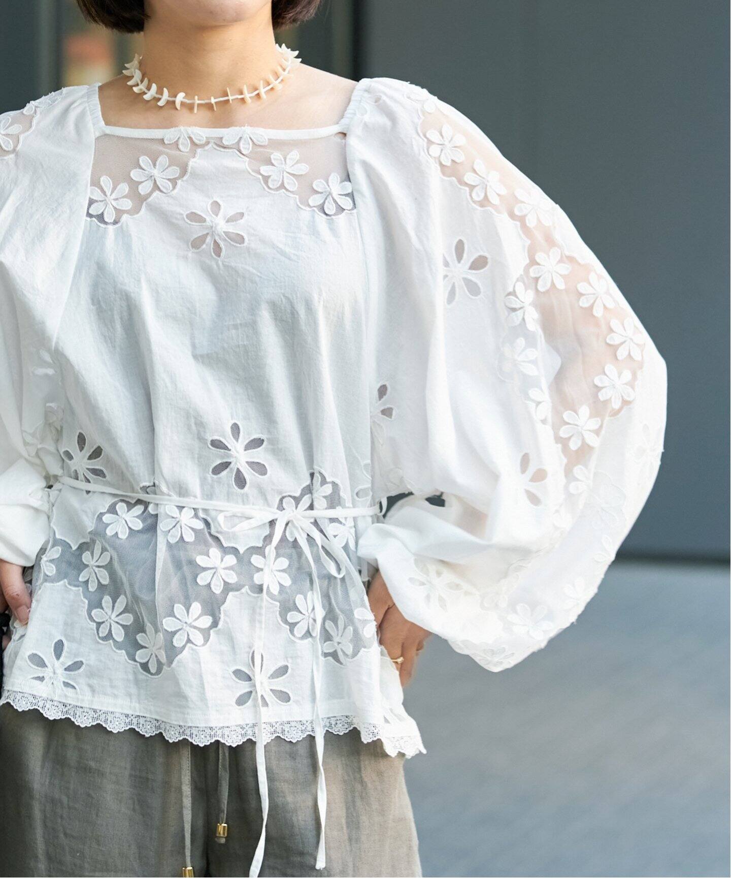 IENA LA BOUCLE☆カットワークレースブラウス☆ セール】IENA LA BOUCLE カットワークレース ブラウス◇（シャツ