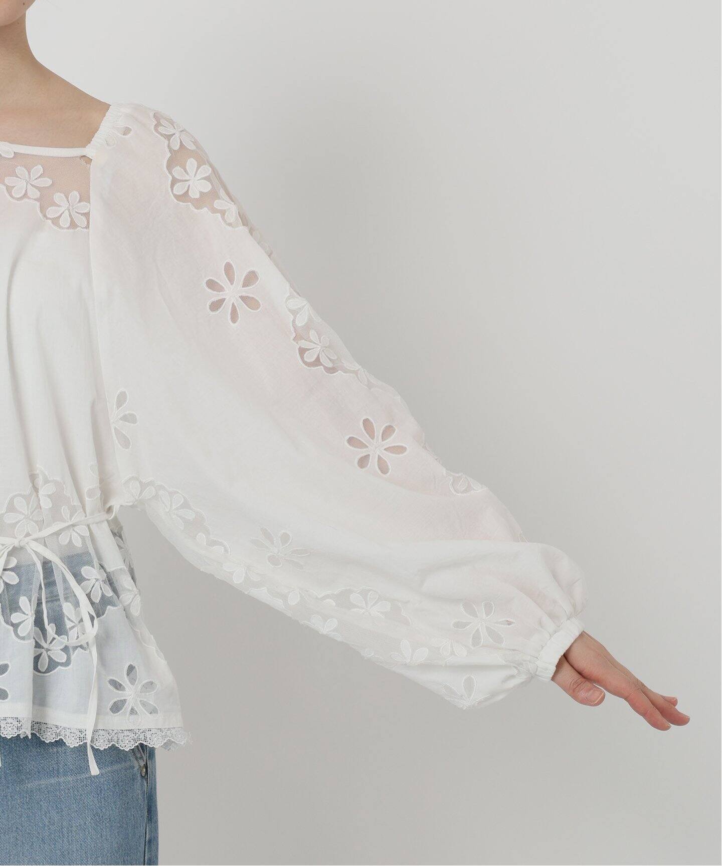 IENA LA BOUCLE レースエンブロボイルブラウス（シャツ／ブラウス 