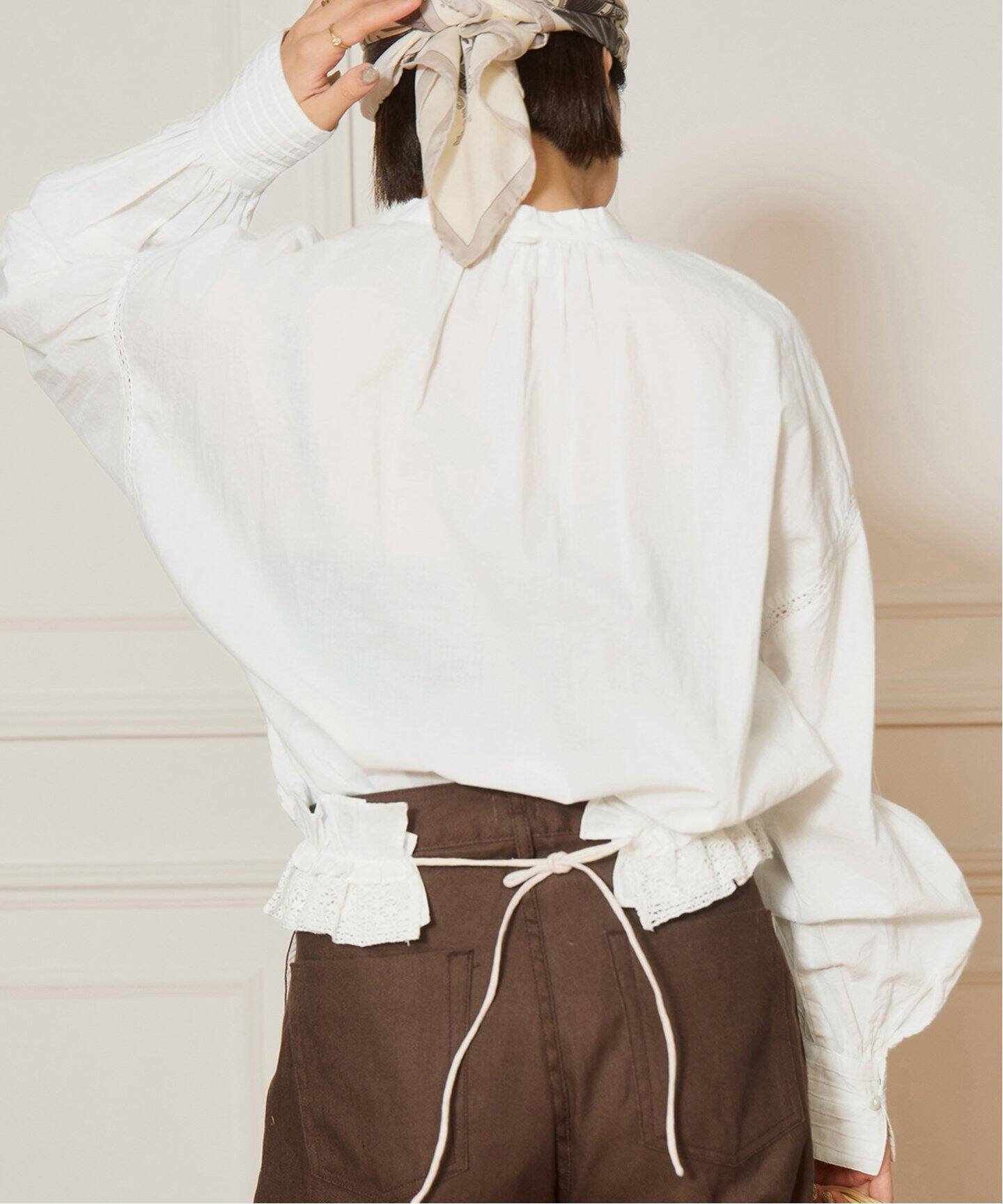 IENA LA BOUCLE コットンボイルフリルカラーマルチWAYブラウス