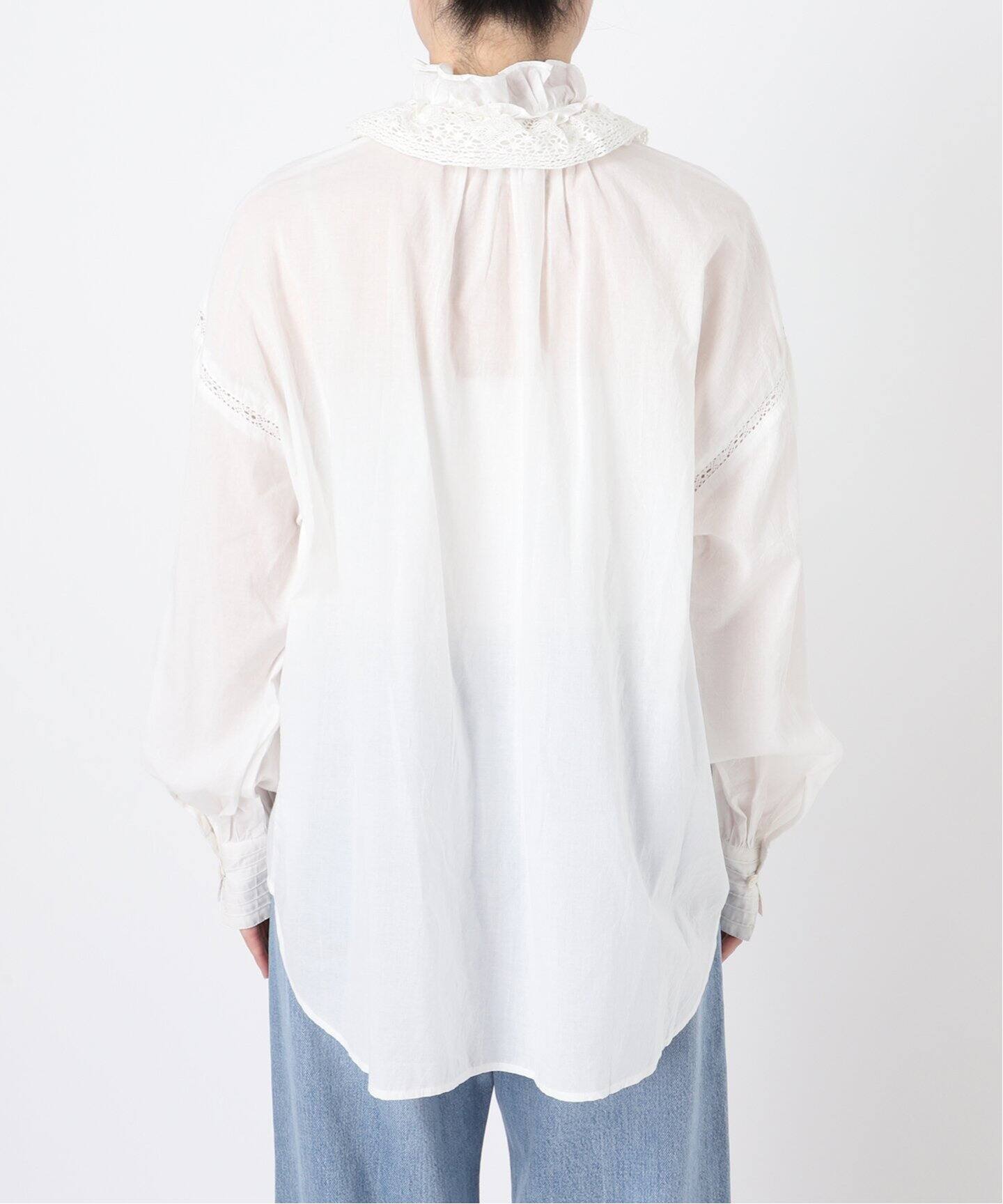 IENA LA BOUCLE コットンボイルフリルカラーマルチWAYブラウス（シャツ