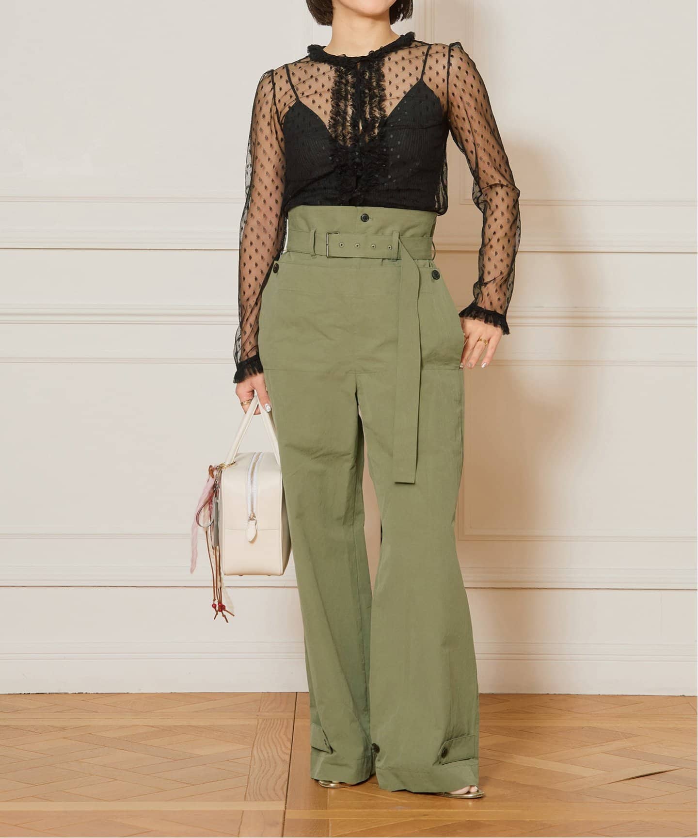 ブラウス シャツ IENA LA BOUCLE ドットチュールフリンジブラウス レディース IENA LA BOUCLE ドットチュールフリンジブラウス（シャツ