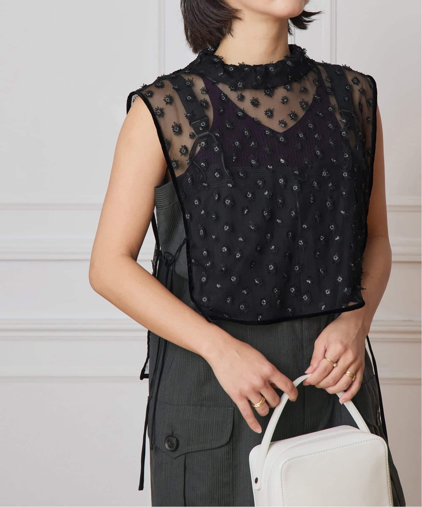 チュールレースノースリーブベスト イエナラブークル IENA LA BOUCLE