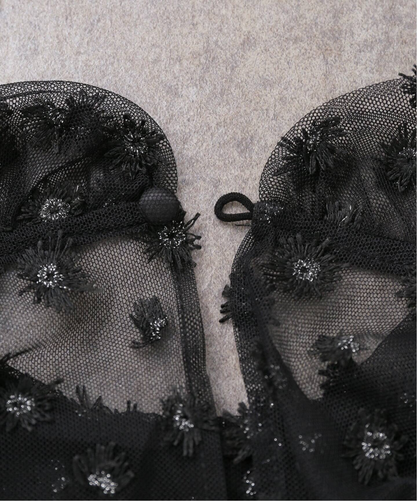 IENA LA BOUCLE フラワーモチーフチュールベスト（シャツ／ブラウス