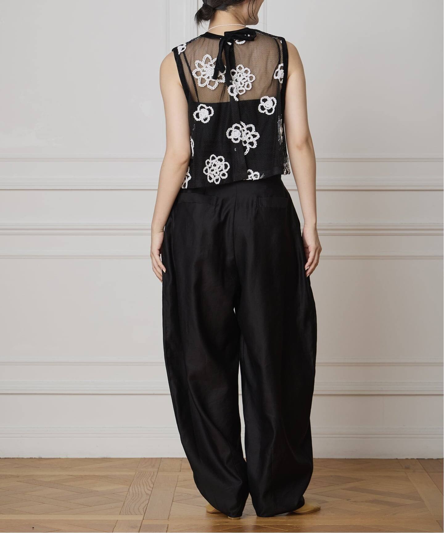 IENA LA BOUCLE メッシュフラワーレースベスト（シャツ／ブラウス