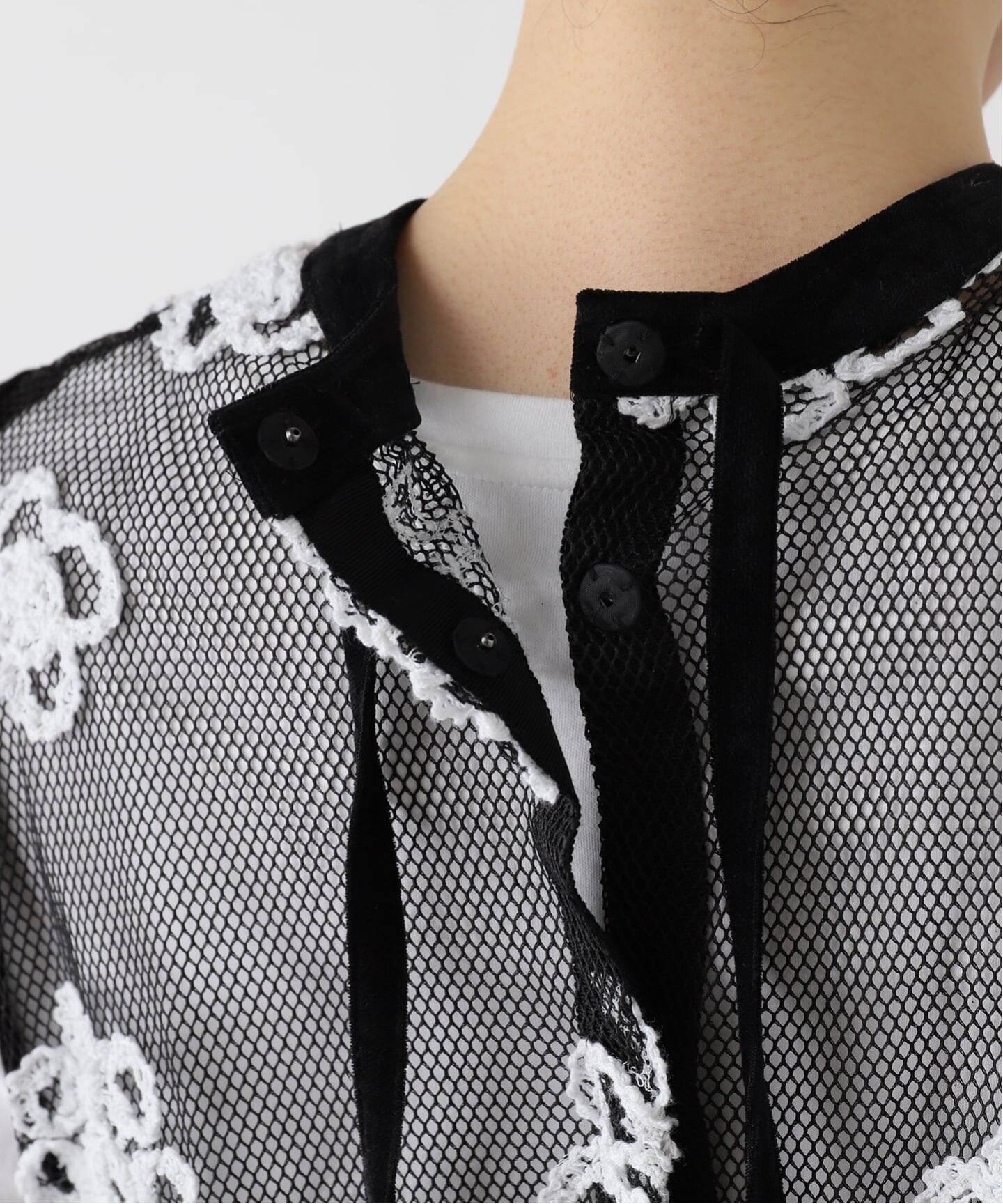 IENA LA BOUCLE メッシュフラワーレースベスト（シャツ