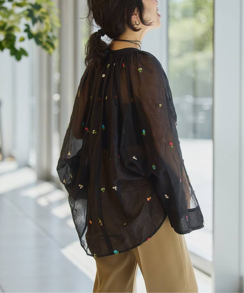 IENA LA BOUCLE フラワー刺繍ボレロブラウス（シャツ／ブラウス 