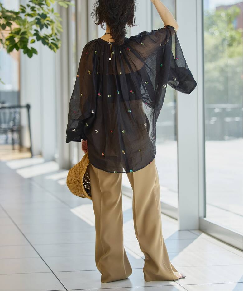 IENA LA BOUCLE フラワー刺繍ボレロブラウス（シャツ／ブラウス  