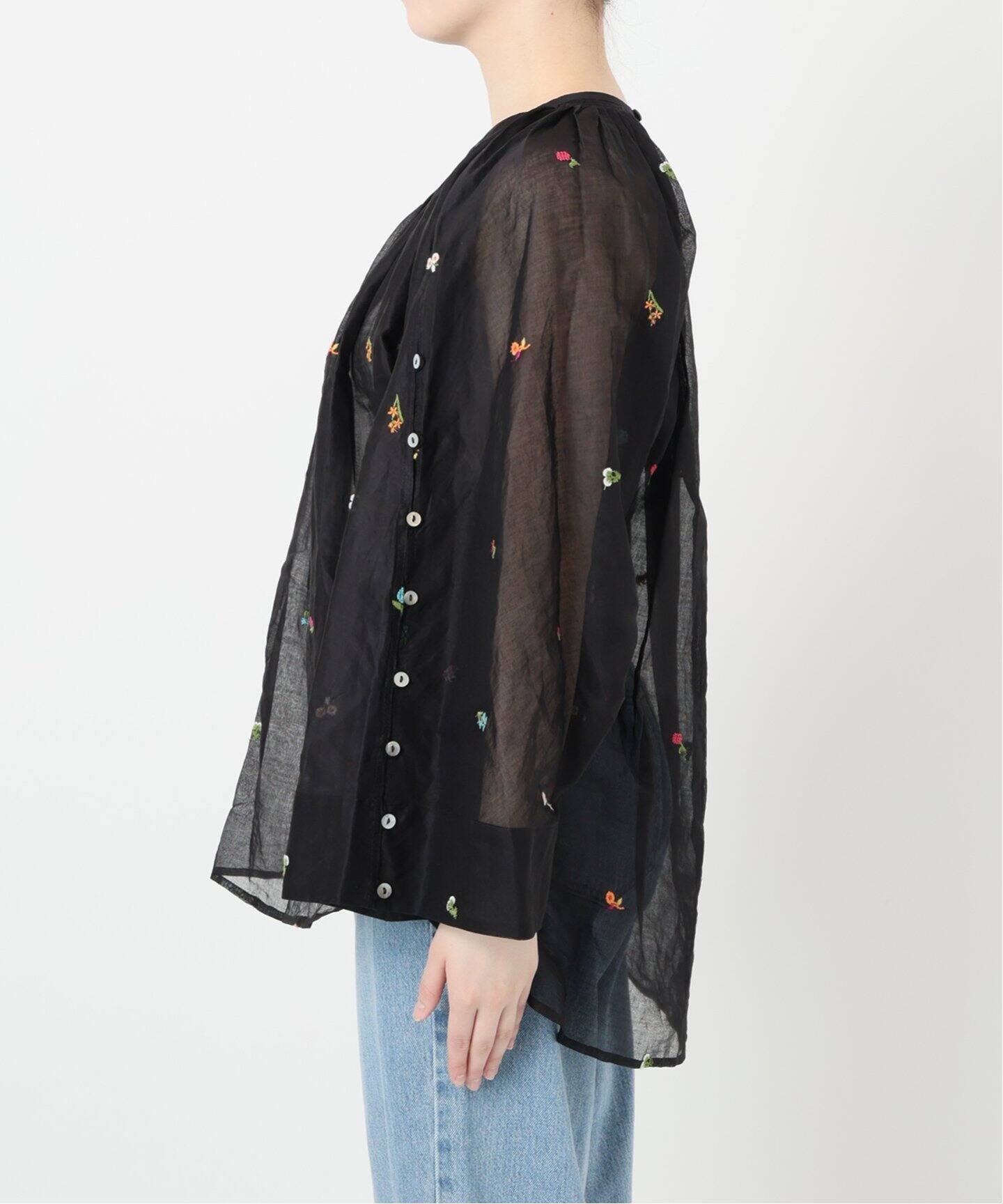 IENA LA BOUCLE フラワー刺繍ボレロブラウス（シャツ／ブラウス
