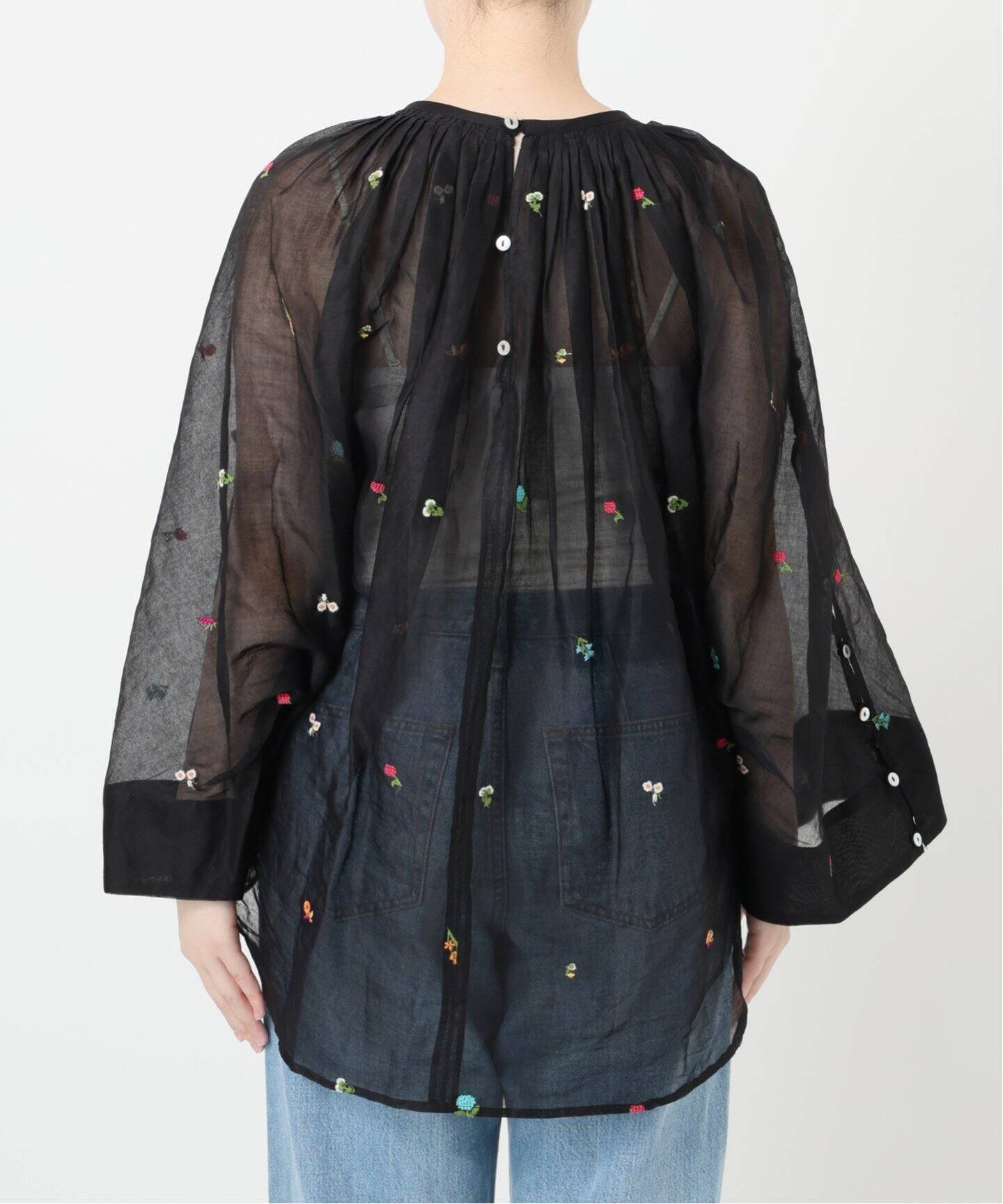 IENA LA BOUCLE フラワー刺繍ボレロブラウス（シャツ／ブラウス