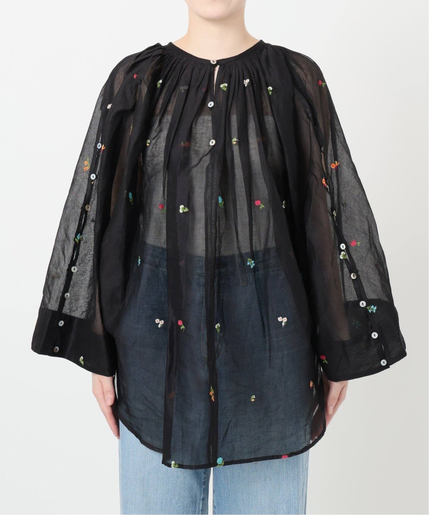 IENA LA BOUCLE フラワー刺繍ボレロブラウス（シャツ／ブラウス