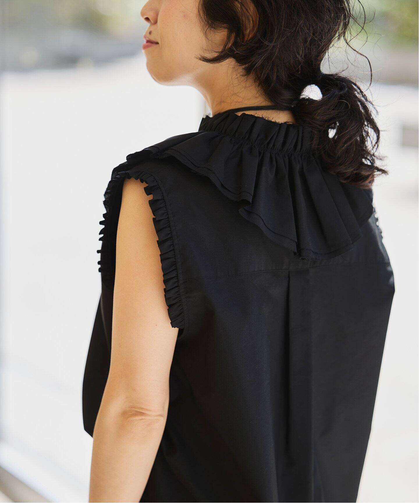 IENA イエナ　LA BOUCLE フリルプリーツブラウス IENA LA BOUCLE コットンフリルブラウス（シャツ/ブラウス