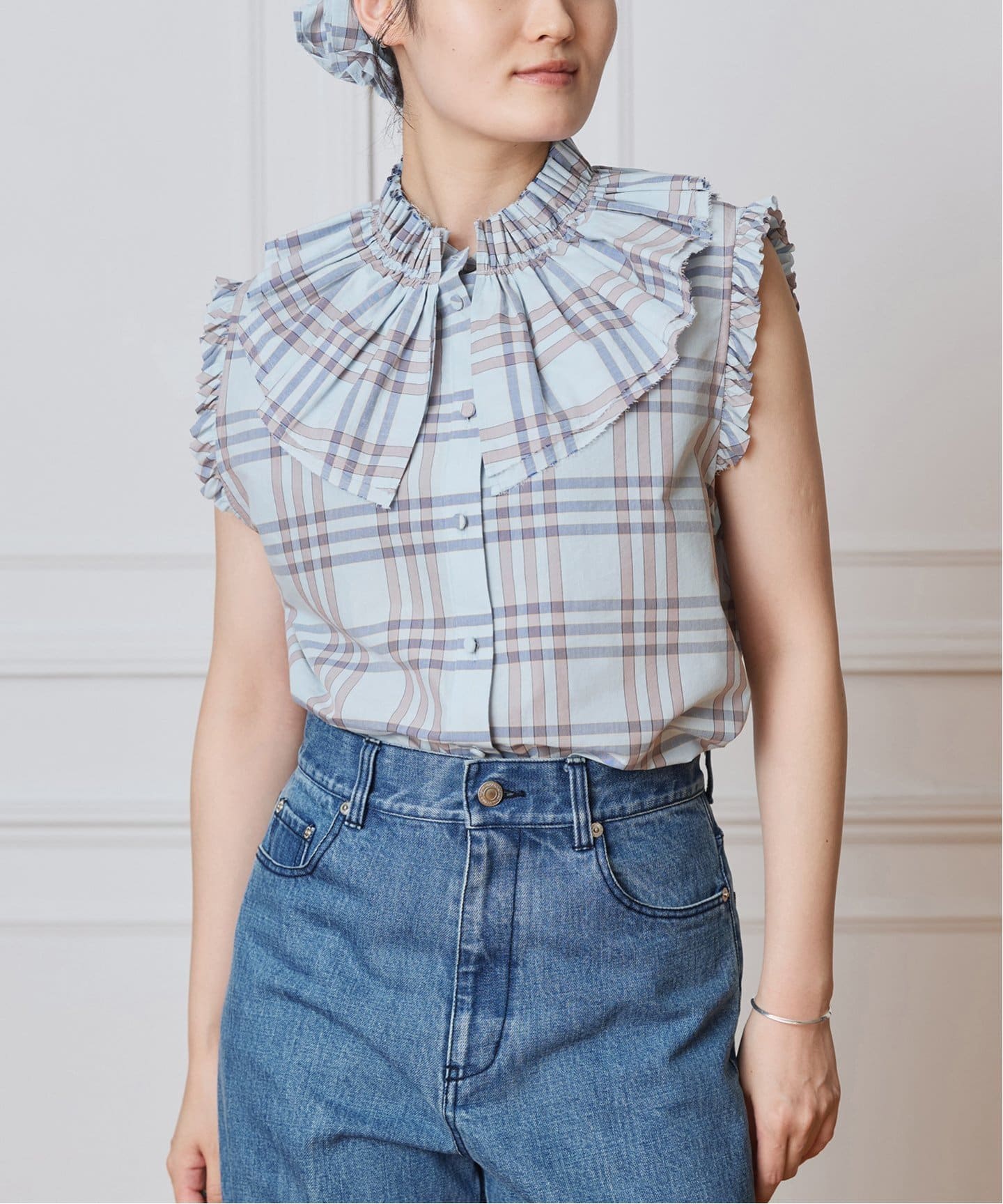 ブラウス シャツ IENA LA BOUCLE レギュラーカラーシャツ レディース IENA LA BOUCLE C/Pポプリンフリルカラーシャツ（シャツ