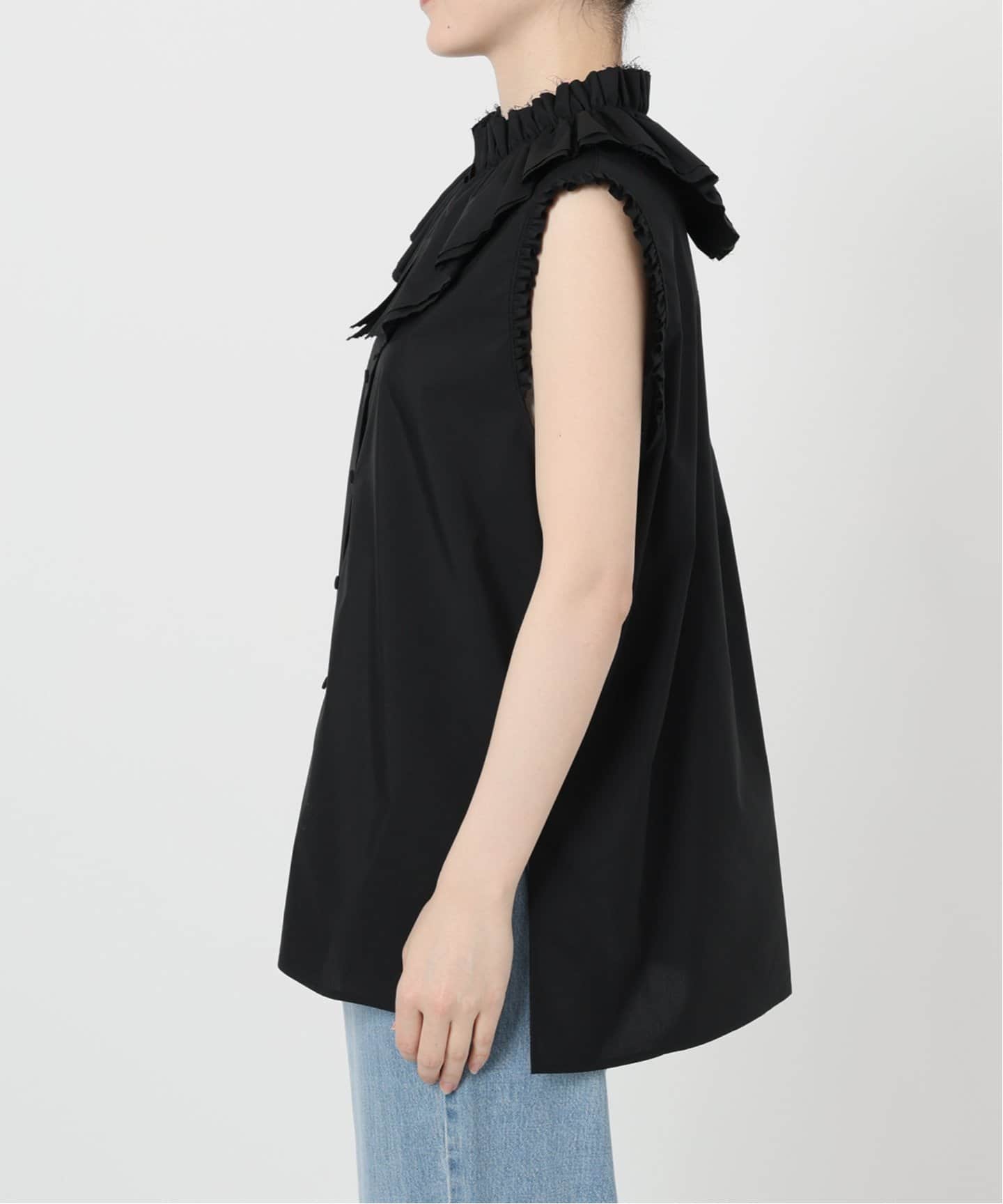 IENA LA BOUCLE C/Pポプリンフリルカラーシャツ（シャツ