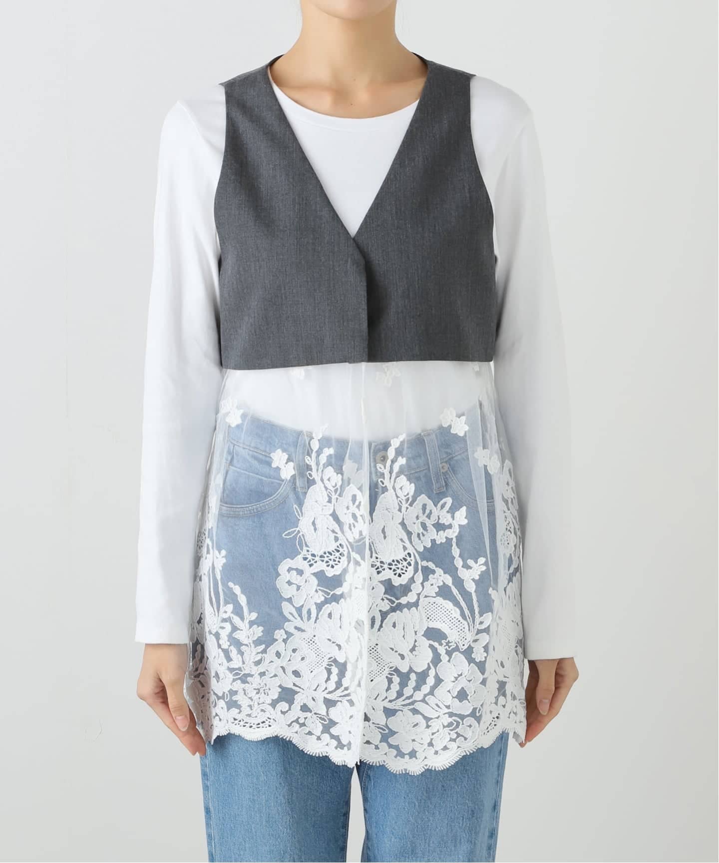 チュールレースノースリーブベスト（ベスト）｜IENA（イエナ）の