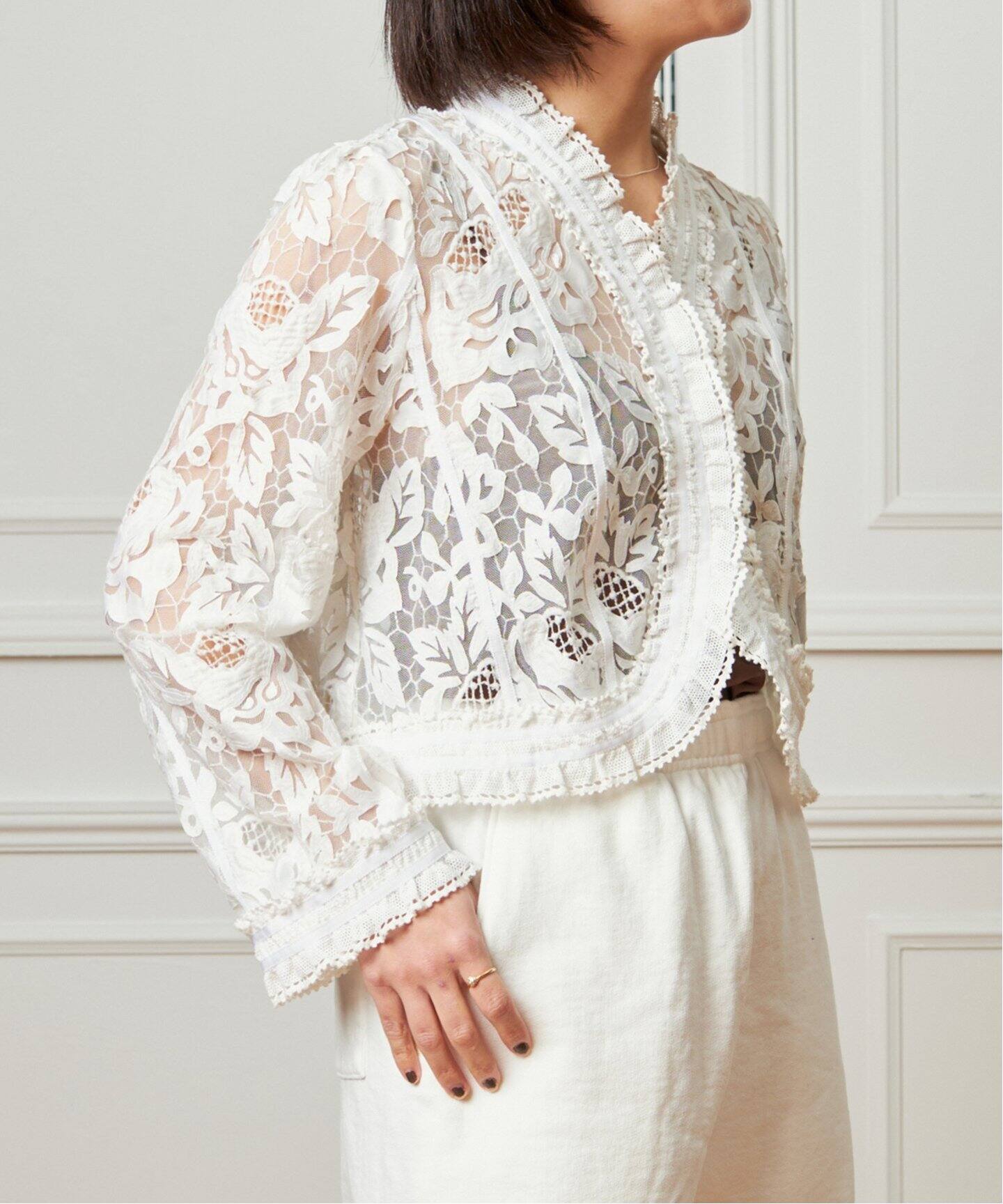 IENA オールオーバーレース　ブラウス IENA LA BOUCLE レースボレロブラウス（シャツ／ブラウス