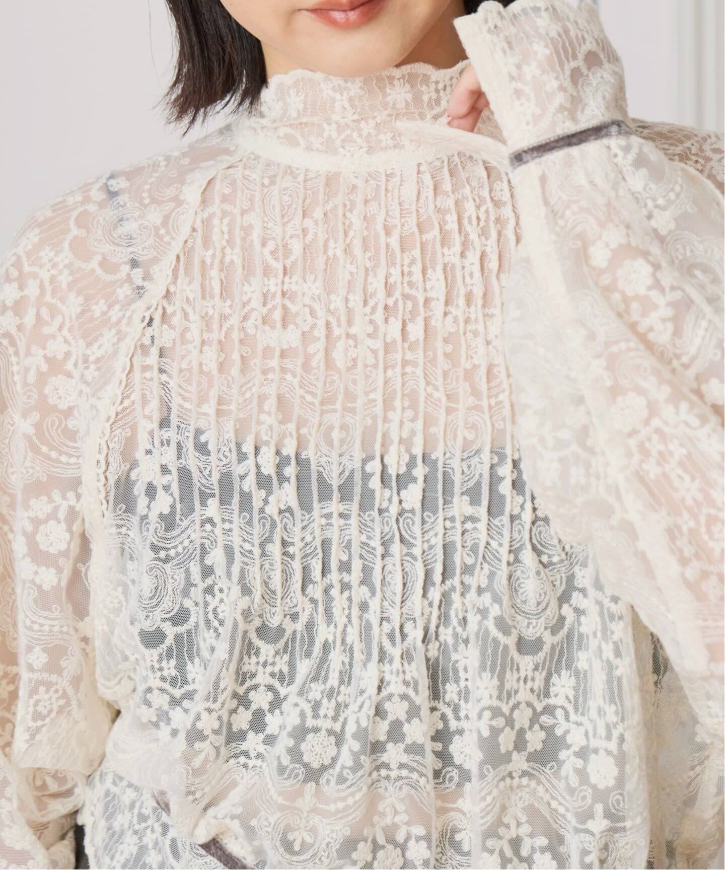 IENA LA BOUCLE チュールエンブロイダリーブラウス（シャツ／ブラウス 