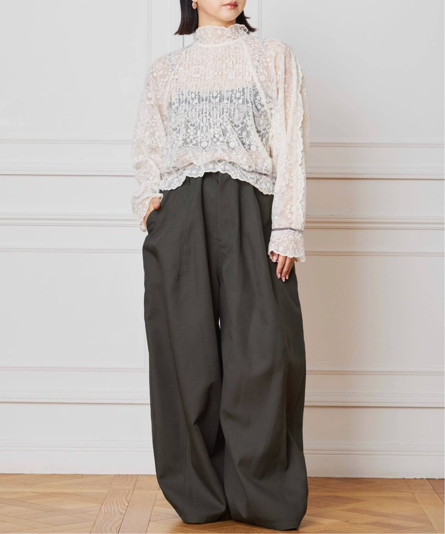 IENA LA BOUCLE チュールエンブロイダリーブラウス（シャツ／ブラウス 