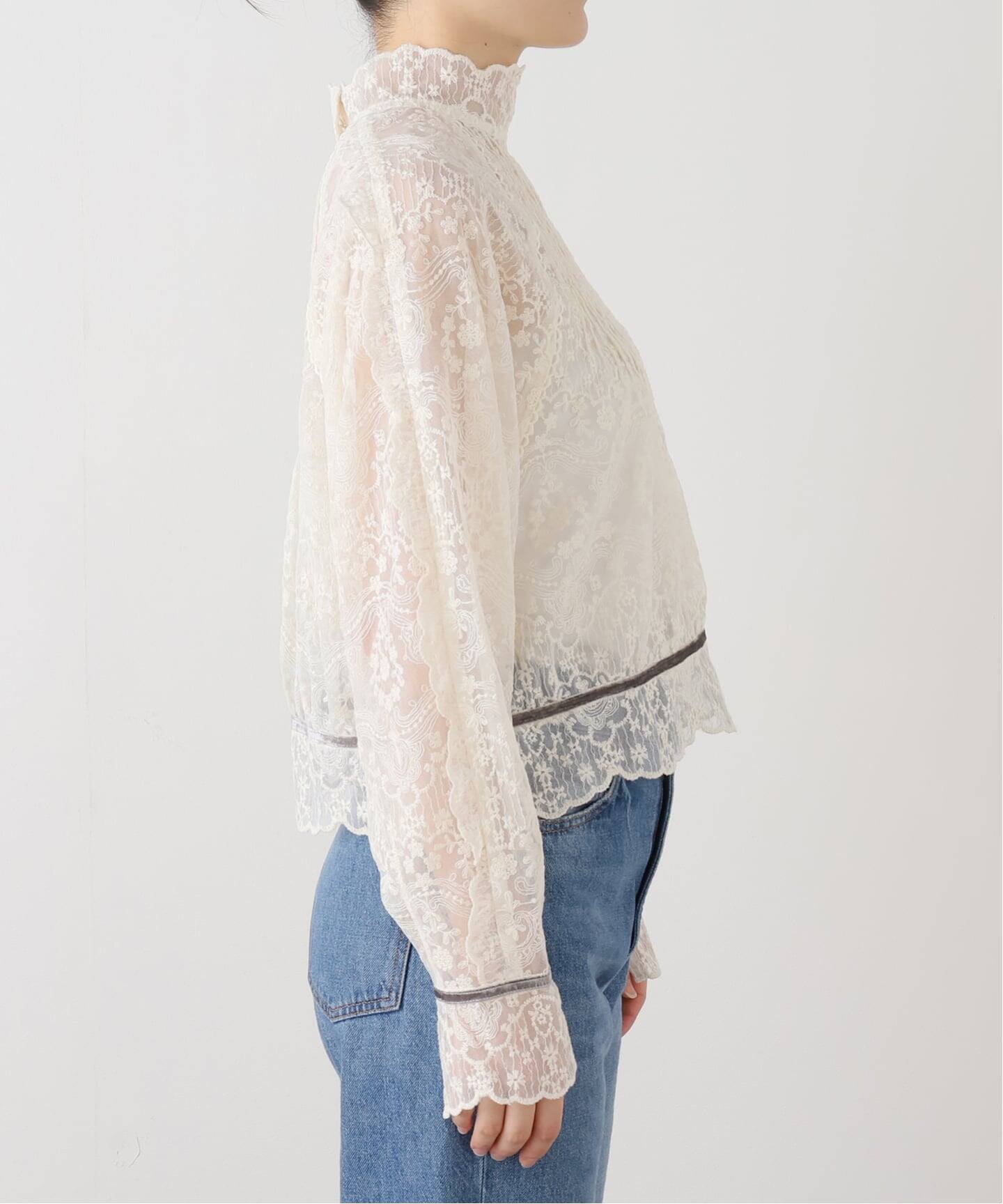 IENA LA BOUCLE チュールエンブロイダリーブラウス（シャツ／ブラウス