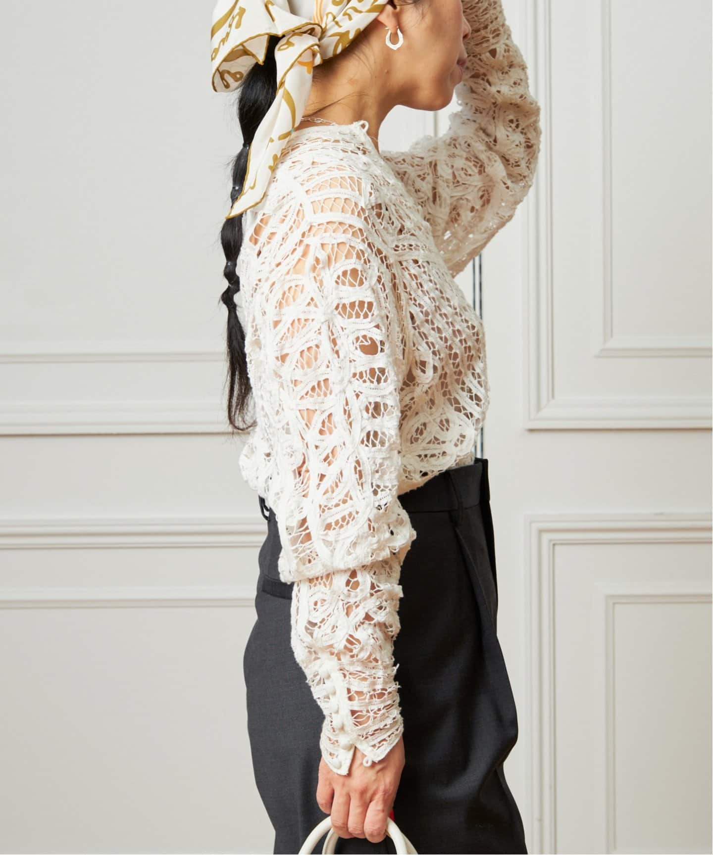 追加》IENA LA BOUCLE バテンレースブラウス（シャツ／ブラウス