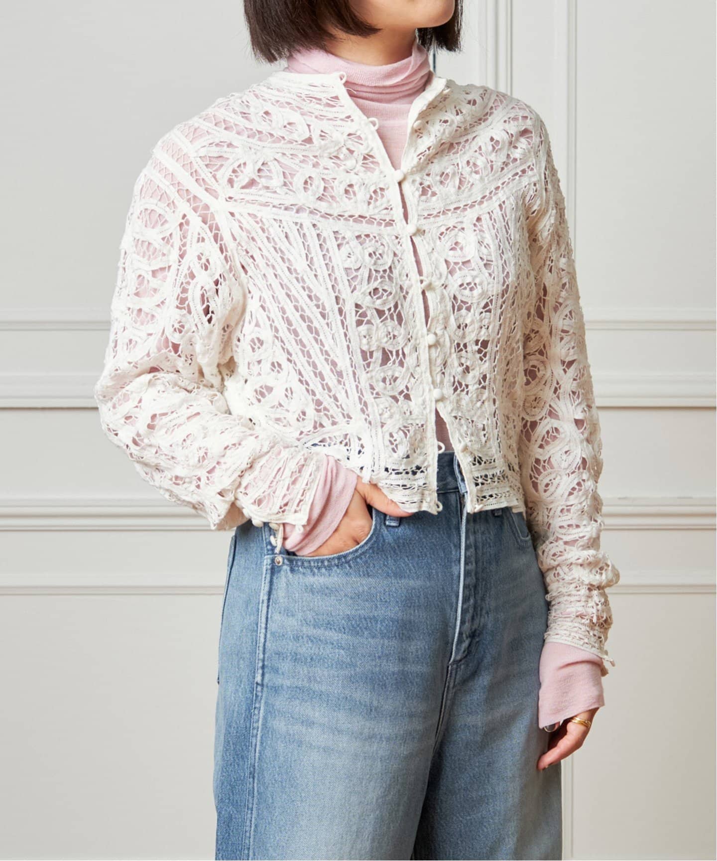 追加》IENA LA BOUCLE バテンレースブラウス（シャツ／ブラウス