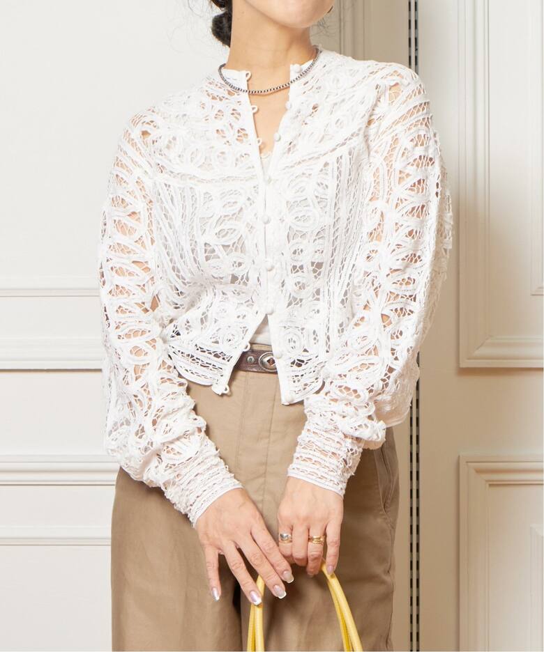 追加》IENA LA BOUCLE バテンレースブラウス（シャツ／ブラウス 
