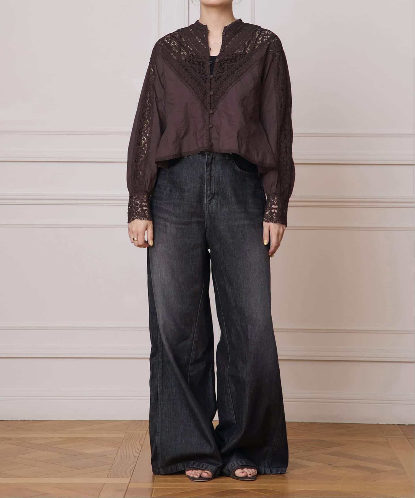 IENA LA BOUCLE マニーレースブラウス（シャツ／ブラウス