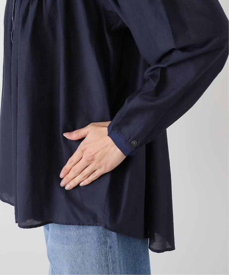 IENA LA BOUCLE silk mix cotton フリルブラウス（シャツ／ブラウス 
