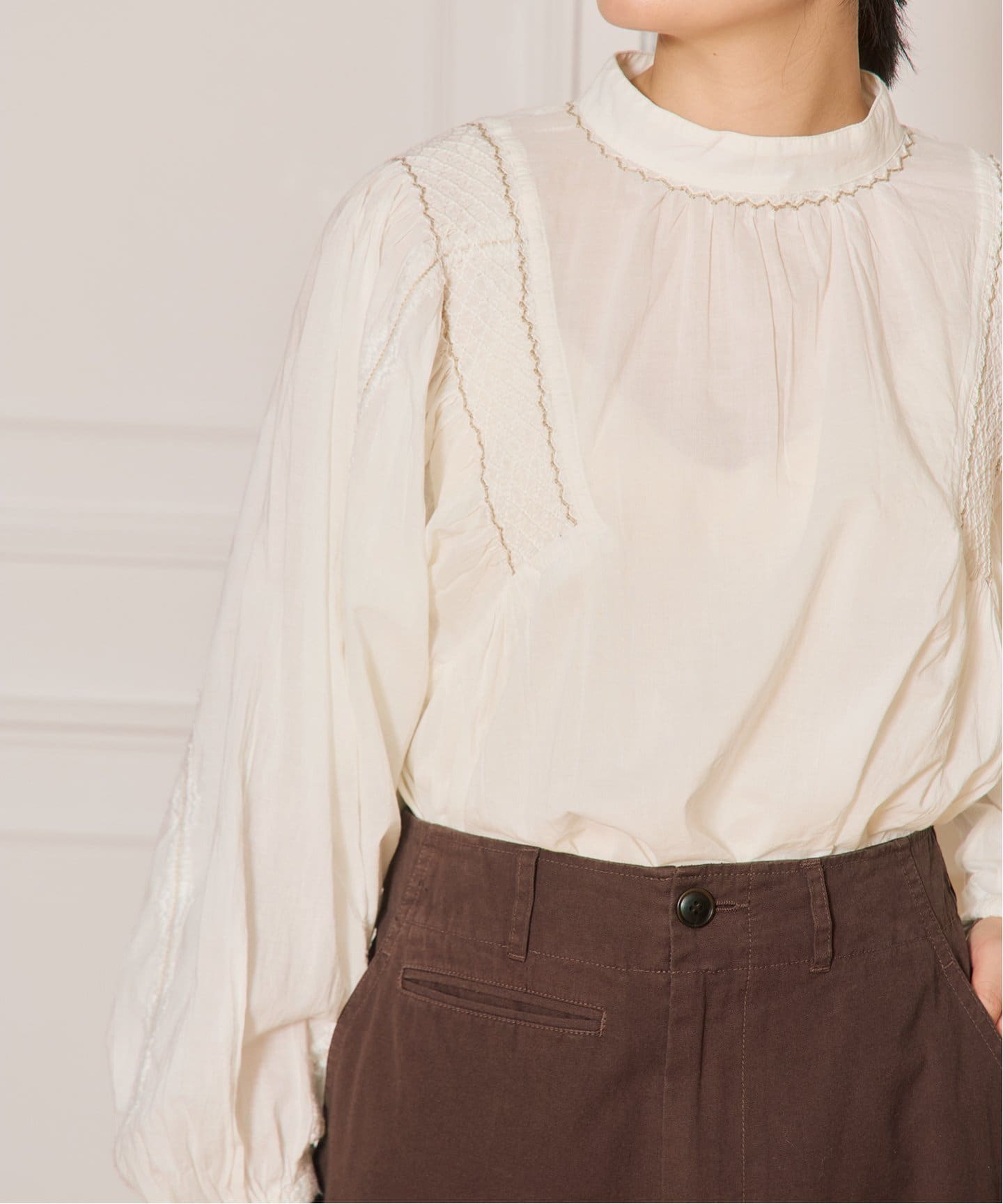 IENA LA BOUCLE スモッキングブラウス（シャツ／ブラウス）｜IENA