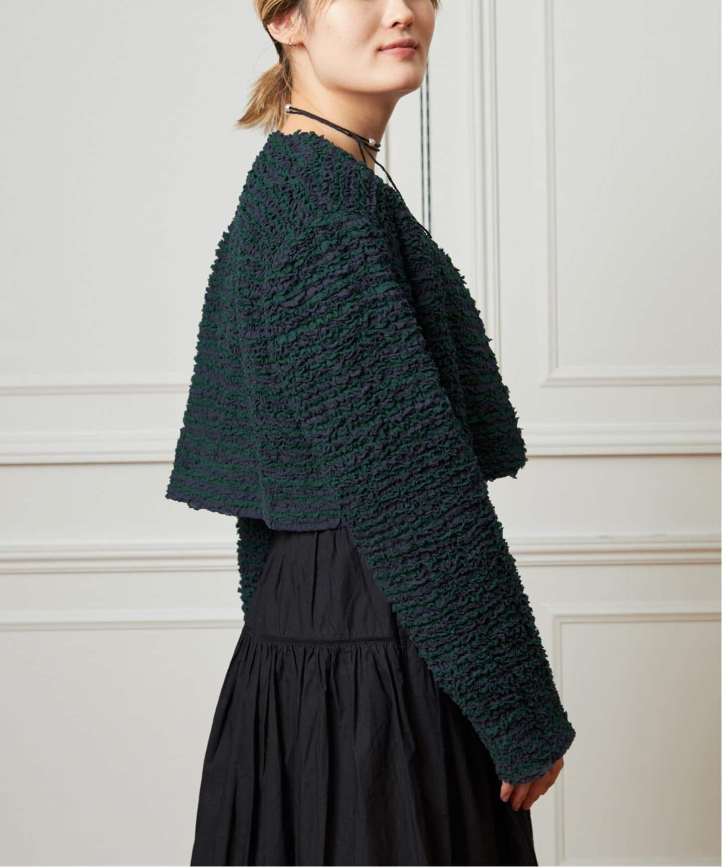 ⚠️値下げ【美品】IENAラブークル　フラノウールW前ジャケット38サイズ IENA LA BOUCLE フリルボレロ（ノーカラージャケット）｜IENA（イエナ