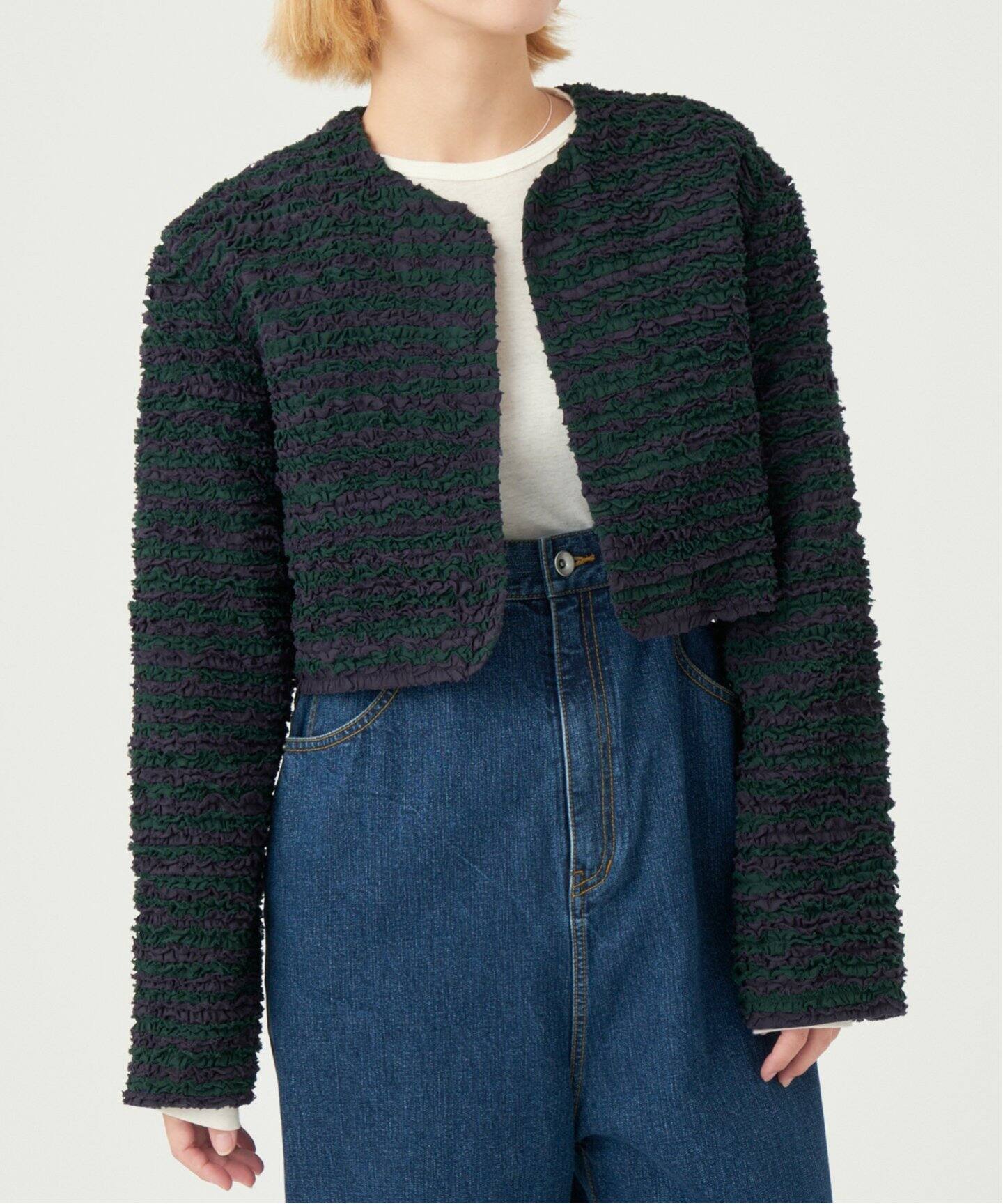 IENA LA BOUCLE チェックノーカラーコート IENA LA BOUCLE チェックノーカラーコート◇（ノーカラーコート