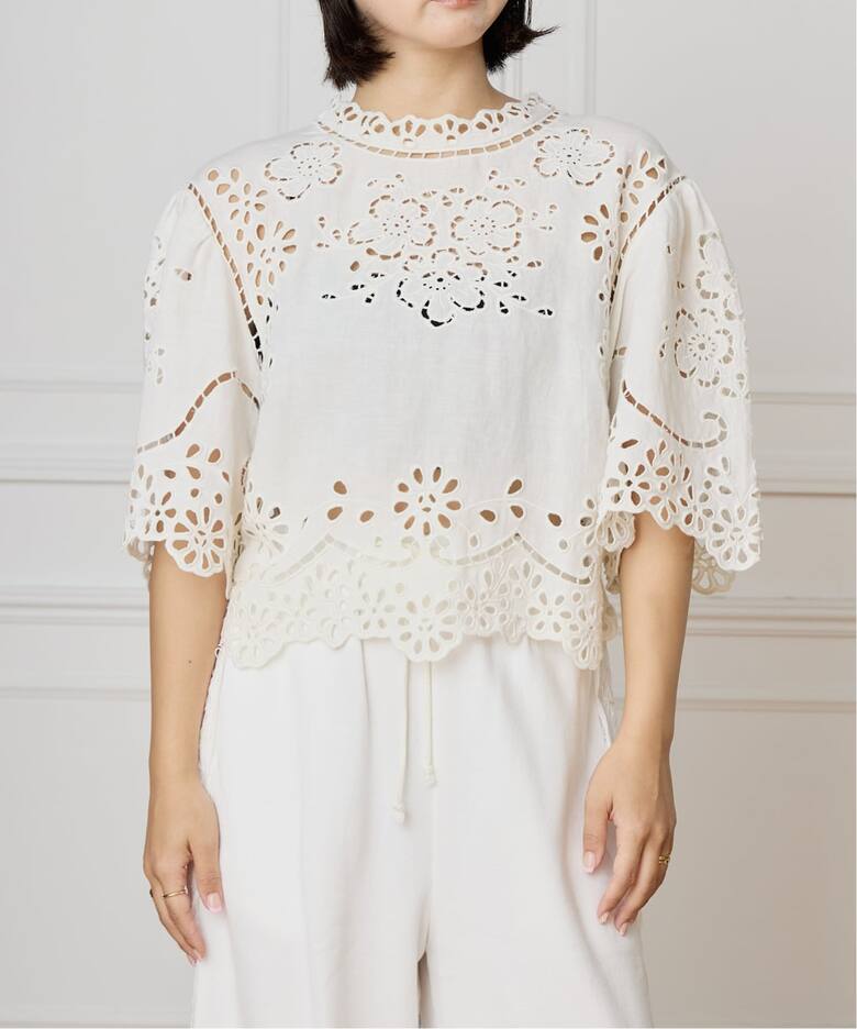SEA NEW YORK/シー ニューヨーク LULA EMBROIDERY S/SLV TOP PF25-016 