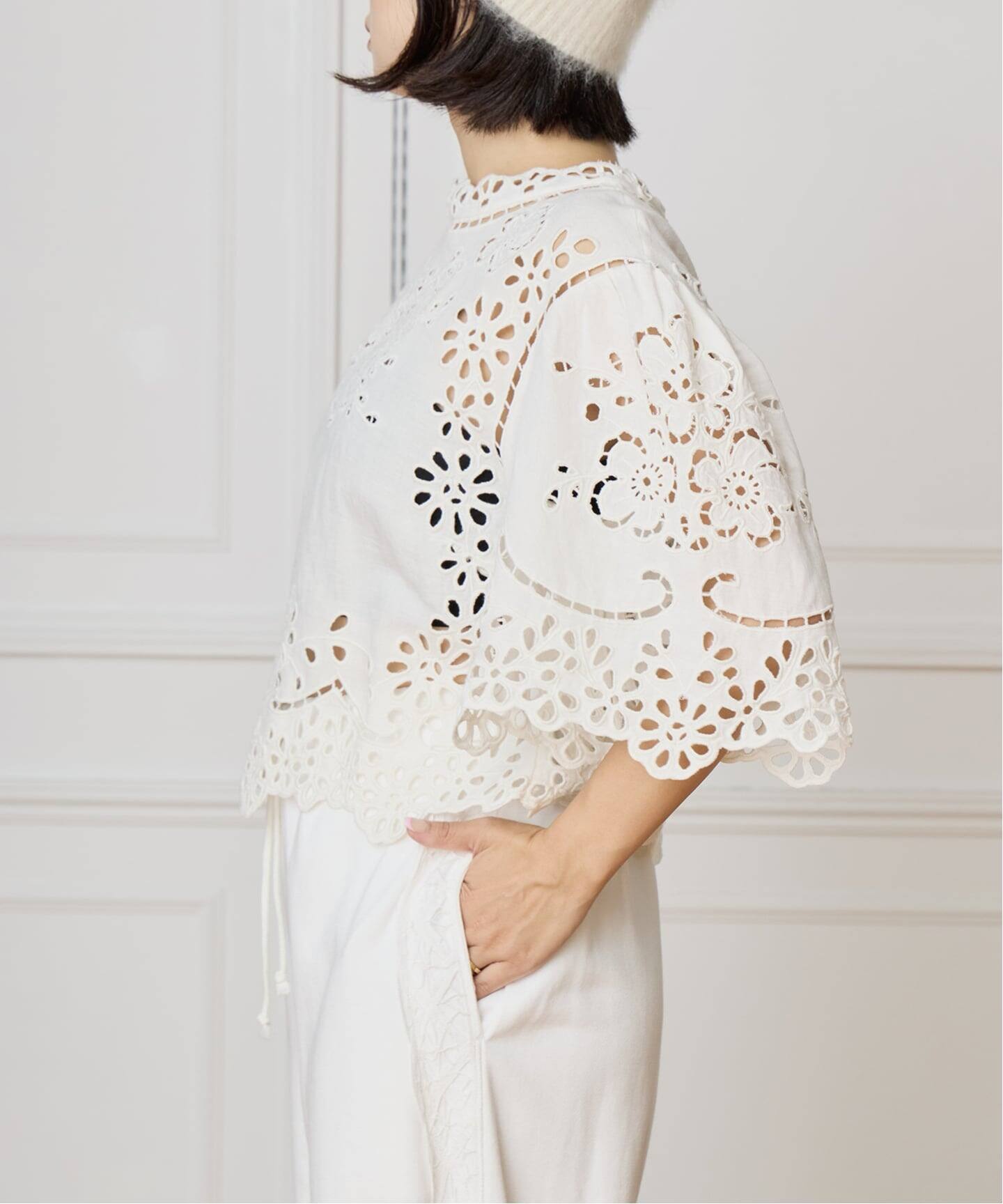 SEA NEW YORK/シー ニューヨーク LULA EMBROIDERY S/SLV TOP PF25-016