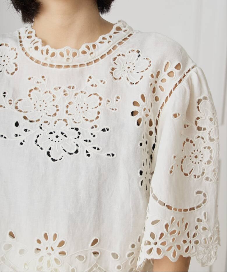 SEA NEW YORK/シー ニューヨーク LULA EMBROIDERY S/SLV TOP PF25-016 