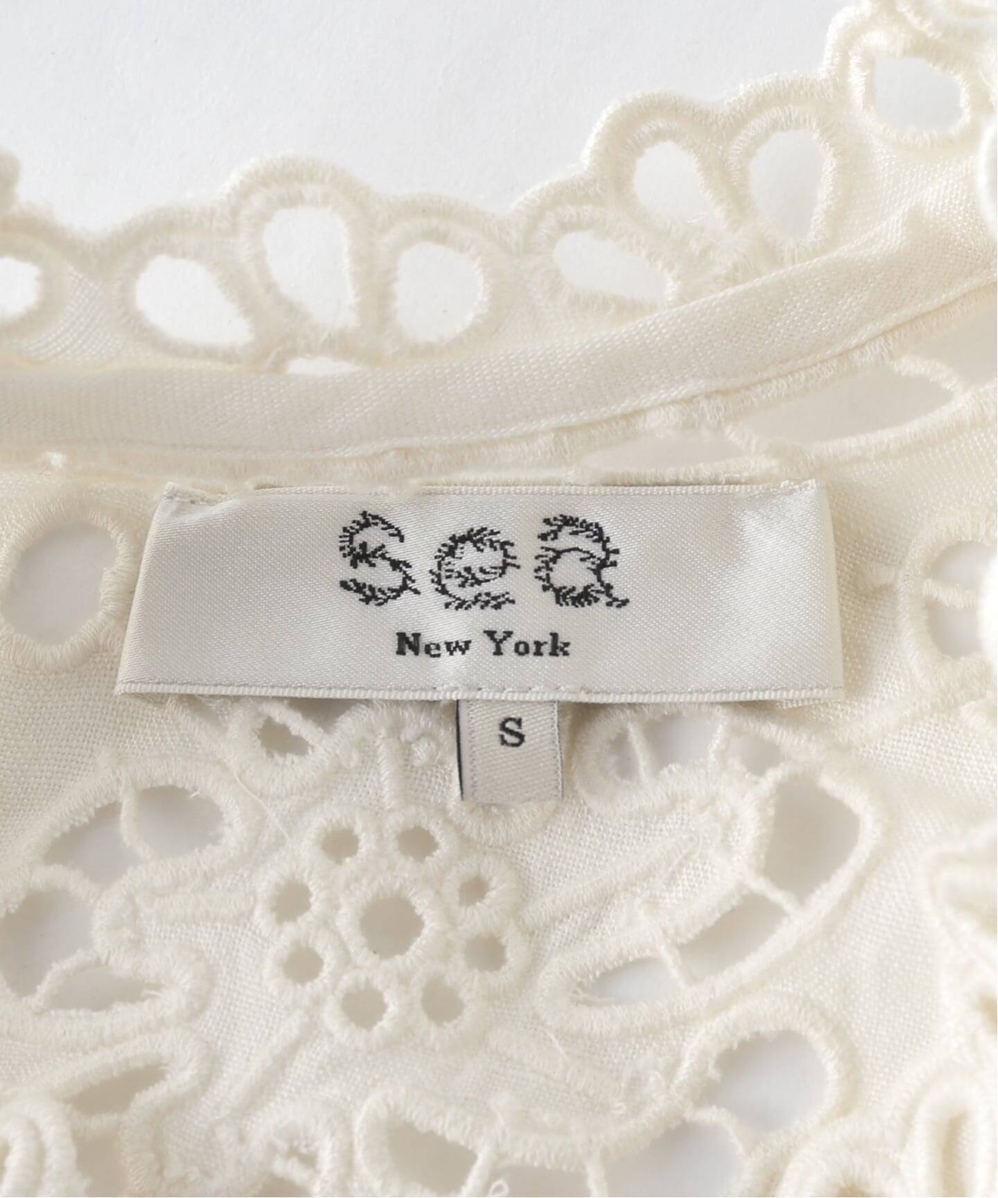 シーニューヨーク　サイズ4 SEA NEW YORK/シー ニューヨーク LULA EMBROIDERY S/SLV TOP PF25-016