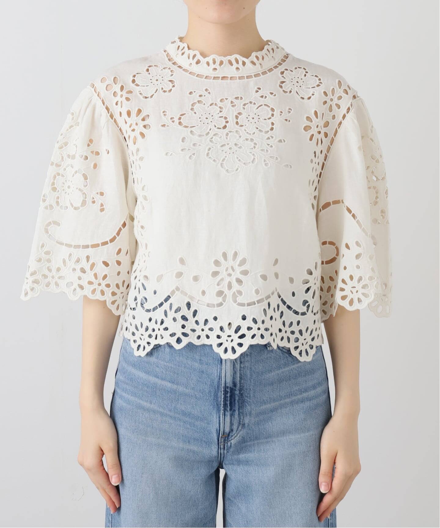 SEA NEW YORK/シー ニューヨーク LULA EMBROIDERY S/SLV TOP PF25-016