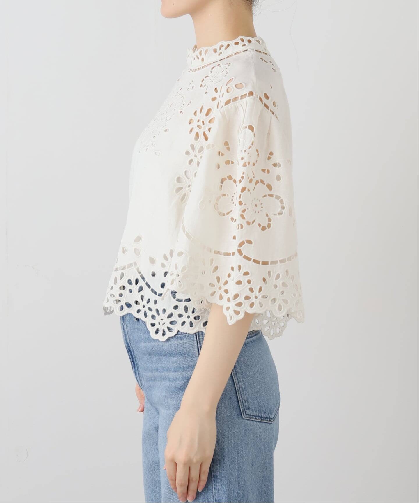 SEA NEW YORK/シー ニューヨーク LULA EMBROIDERY S/SLV TOP PF25-016