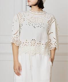 SEA NEW YORK/シー ニューヨーク LULA EMBROIDERY S/SLV TOP PF25-016 