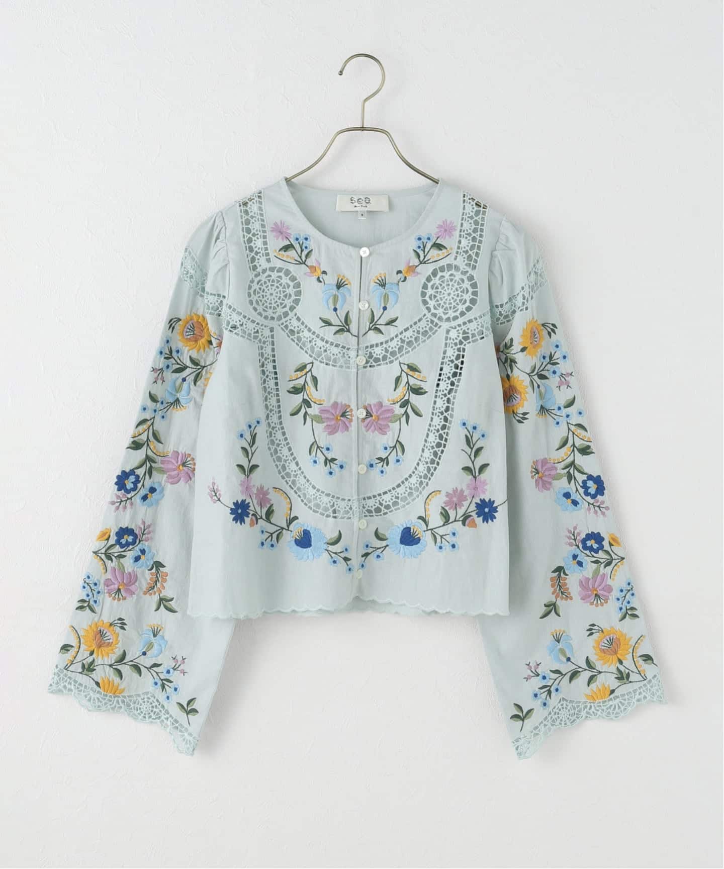 SEA NEW YORK/シー ニューヨーク CELIA EMBROIDERY L/SLV BLOUSE PF25