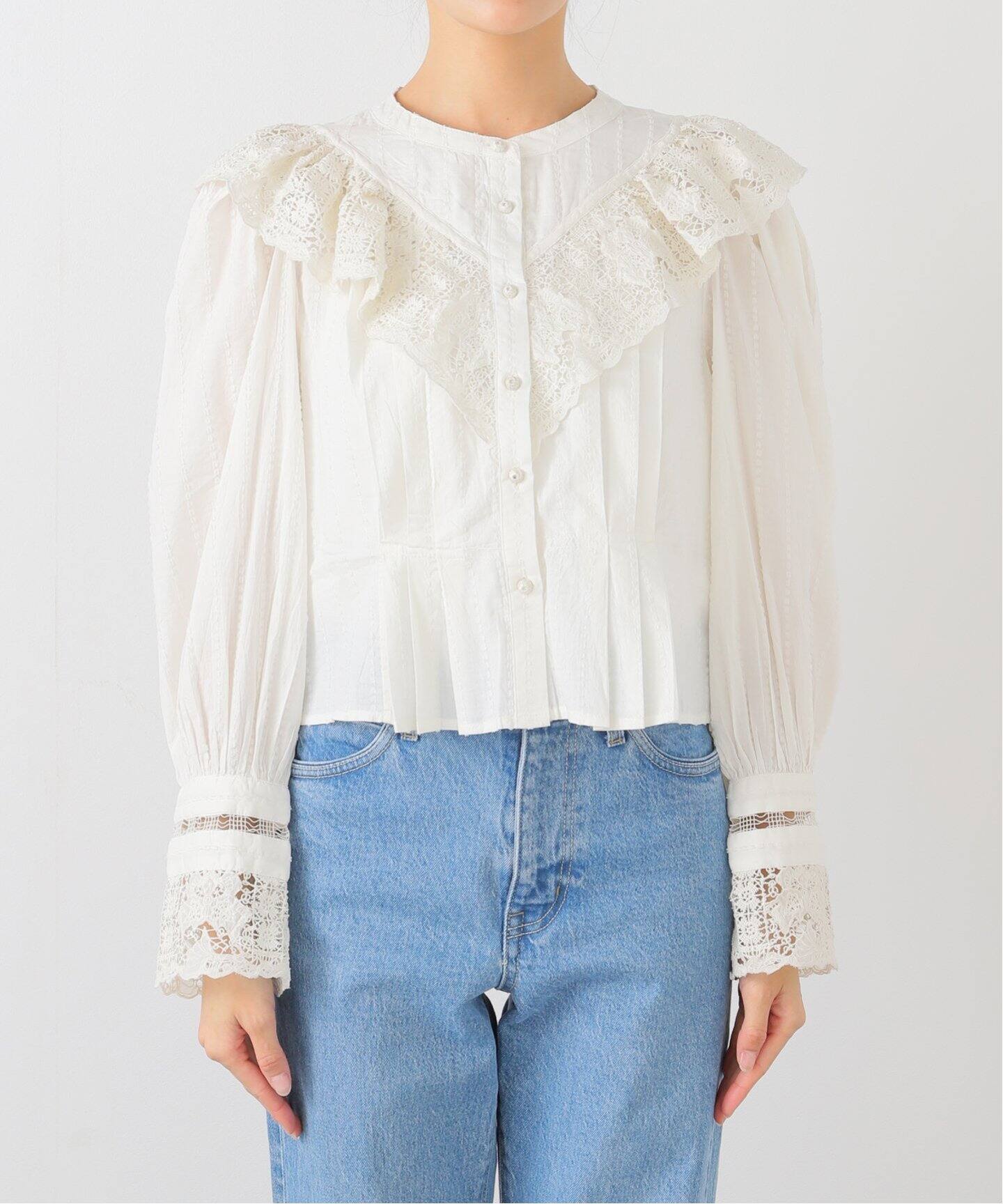 Ulla Johnson Minaブラウス ホワイト ウラ ジョンソン レース セール】【ULLA JOHNSON/ウラ ジョンソン】Minaブラウス（シャツ