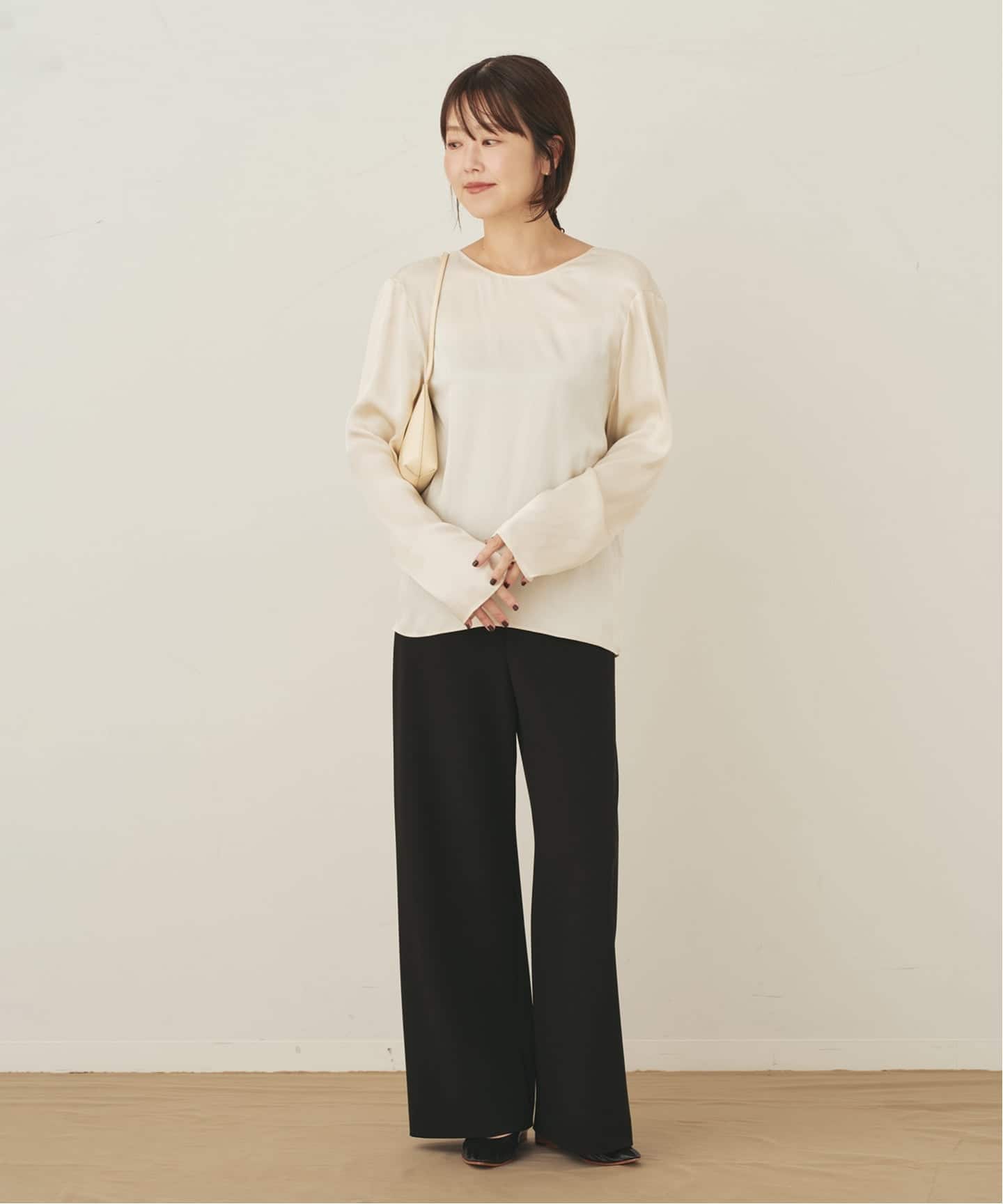 Memory Satin Back Wrap ブラウス（シャツ／ブラウス）｜Plage